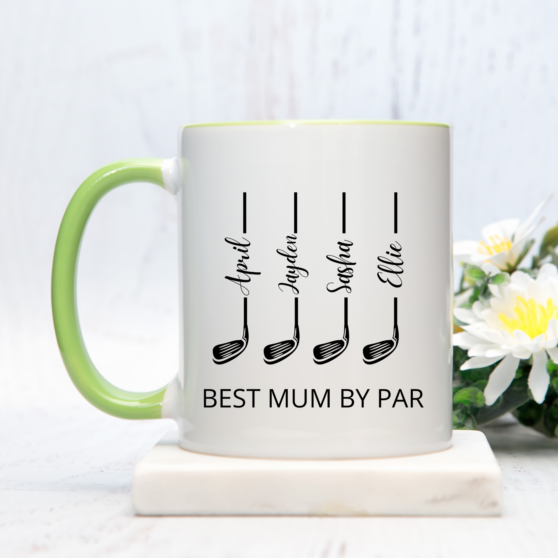 Best Mum by Par Mug. Golfer Mum Mug. Golfer Mum Gift. Custom Gift for Golfer Mum. Personalised Gift for Golfer Mum. Best Mum by Par