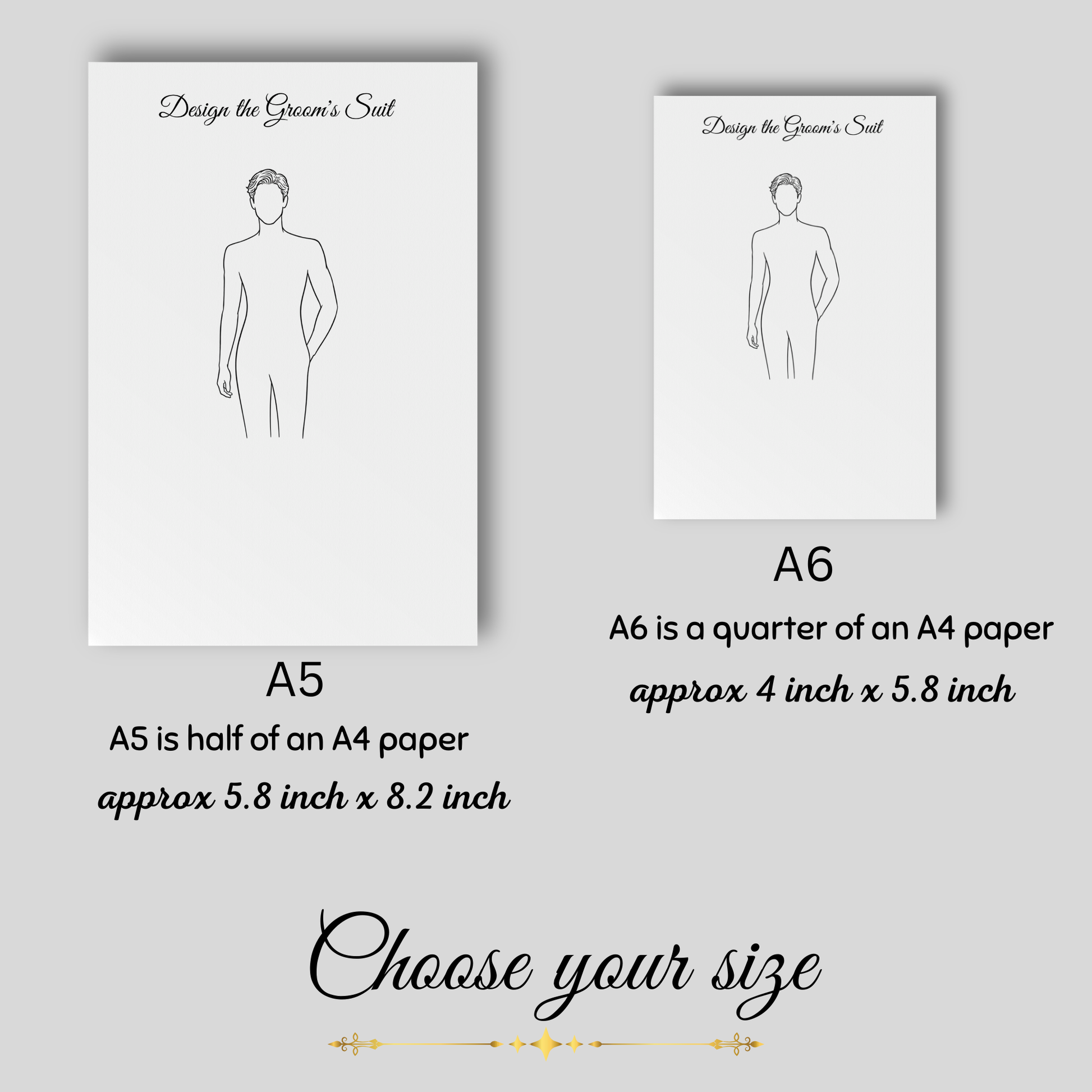 Draw the Grooms Suit Guess the Card sizes for Grooms suit Design the Groom suit Draw the Grooms tux Design the grooms tux