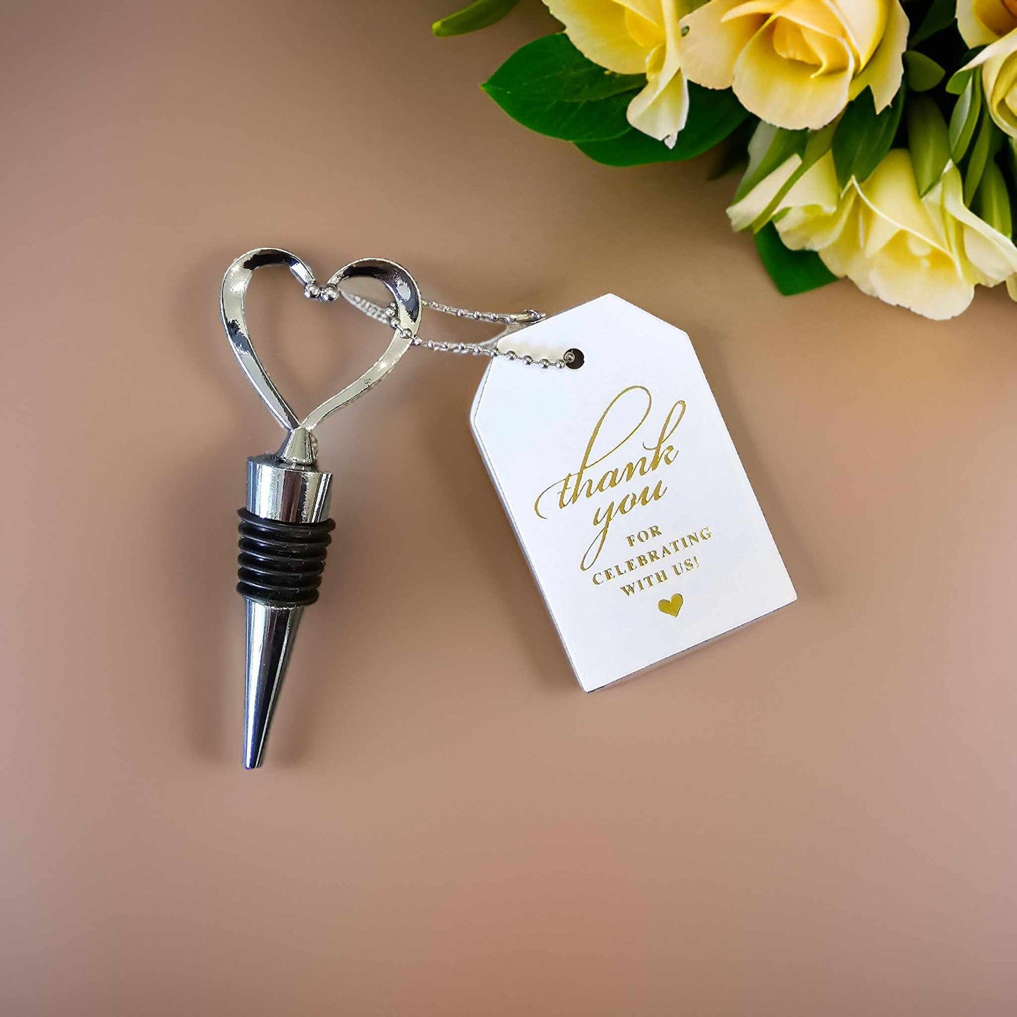 silver heart wine stopper