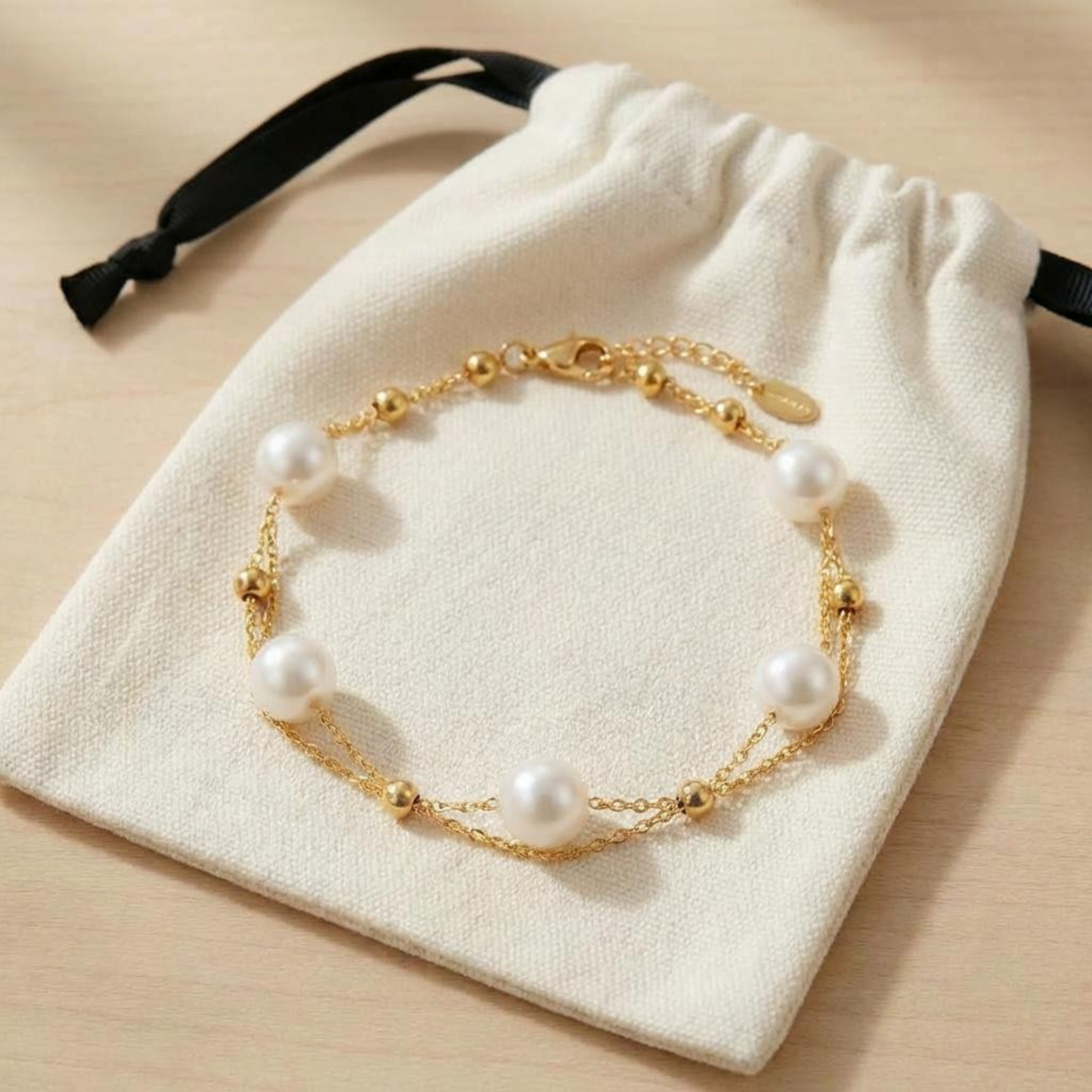 Bridesmaid proposal gift pearl bracelet  I Couldn’t Tie The Knot Without You Pearl Bracelet