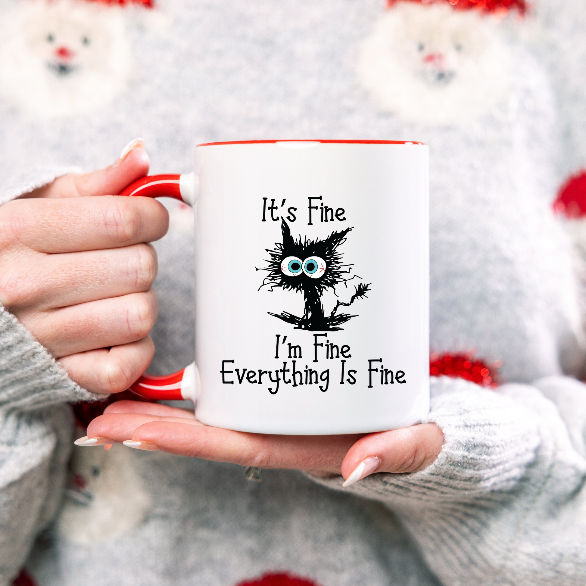 Cat meme mug It's fine I'm fine everything is fine Cat Meme mug