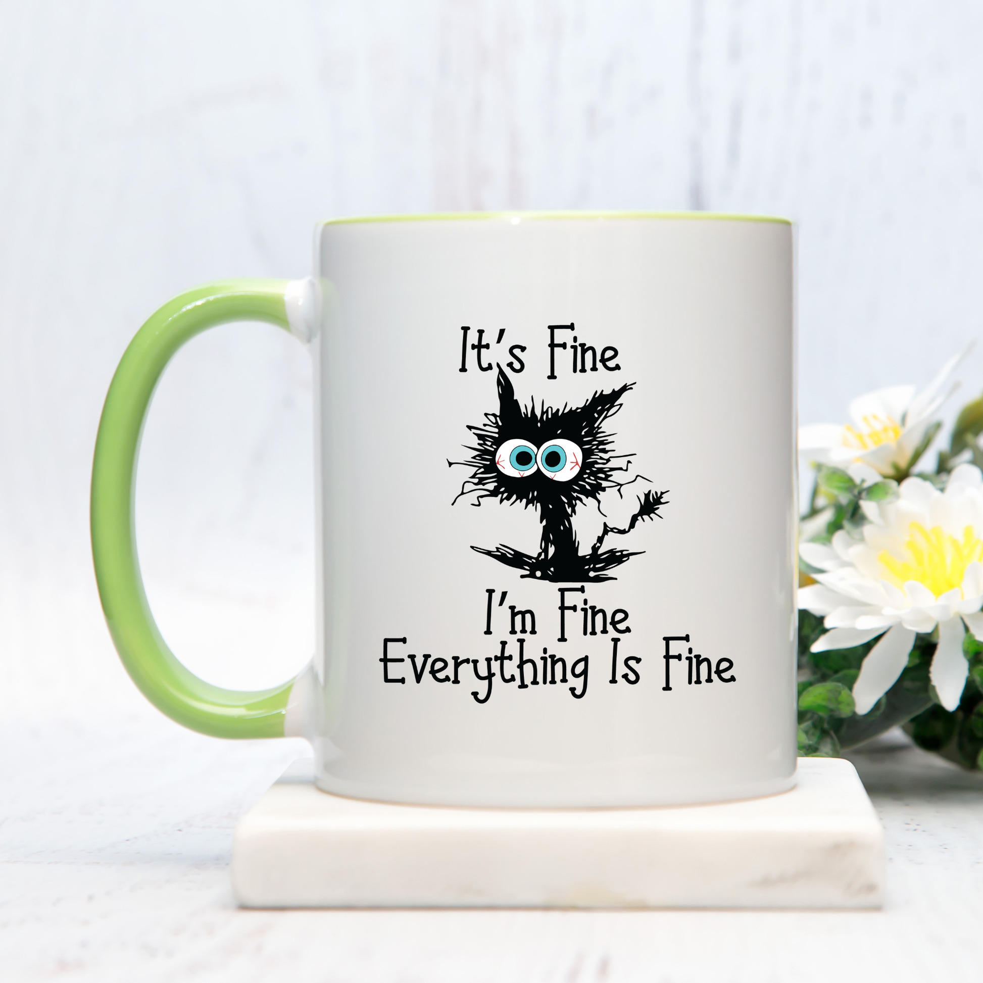 Cat meme mug It's fine I'm fine everything is fine Cat Meme mug