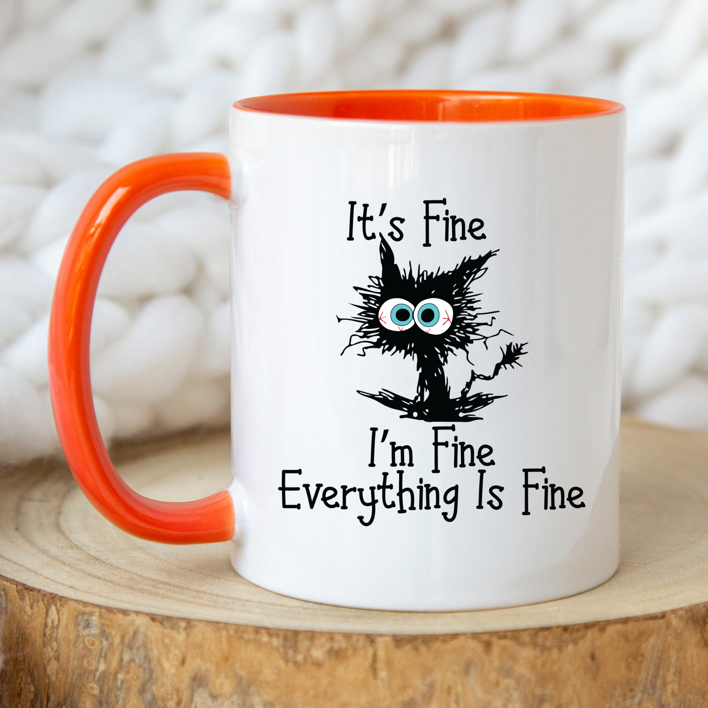 Cat meme mug It's fine I'm fine everything is fine Cat Meme mug