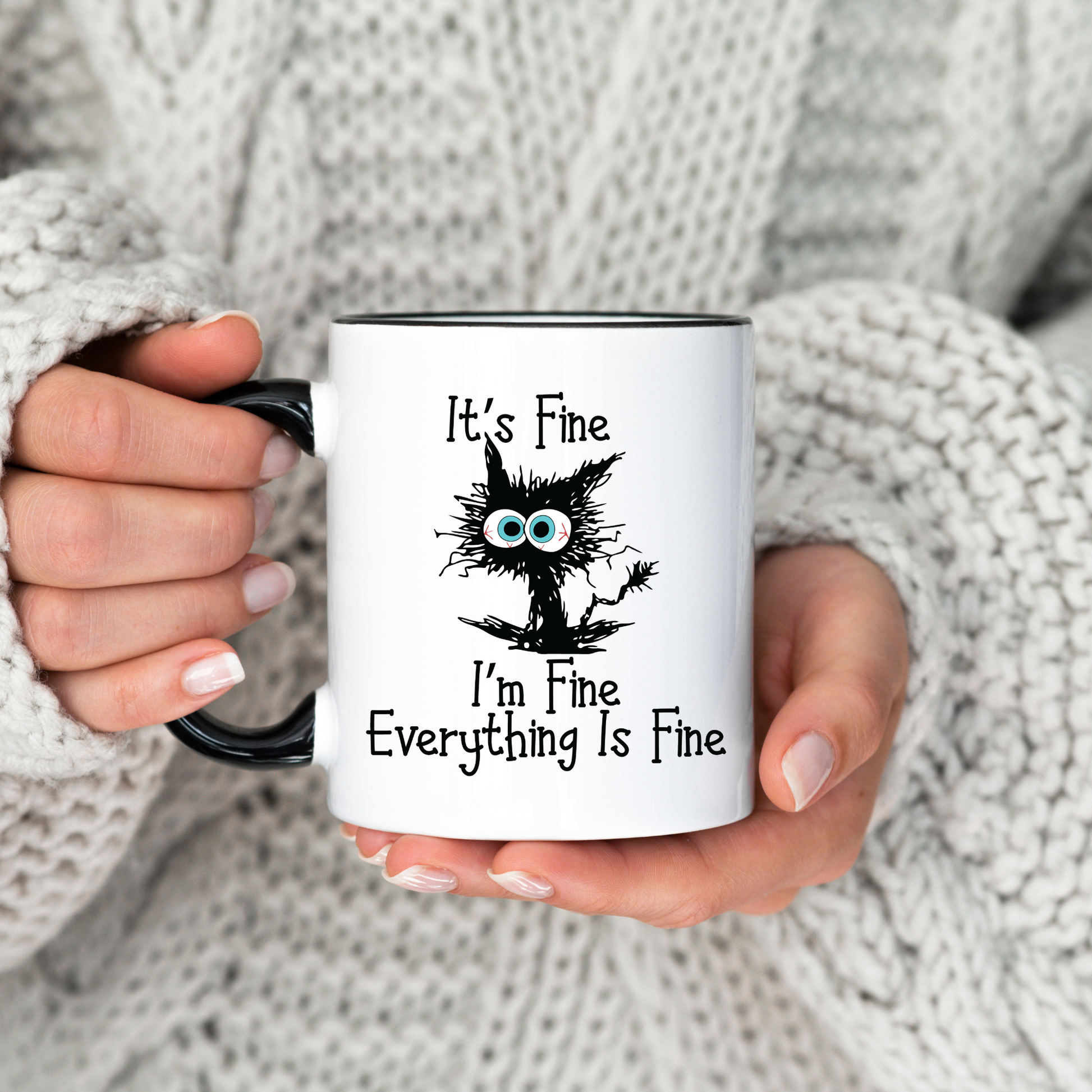 Cat meme mug It's fine I'm fine everything is fine Cat Meme mug
