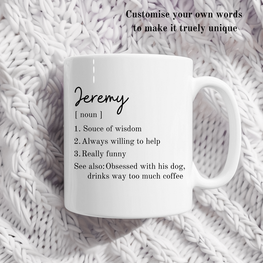 Name and Personality Traits Mug