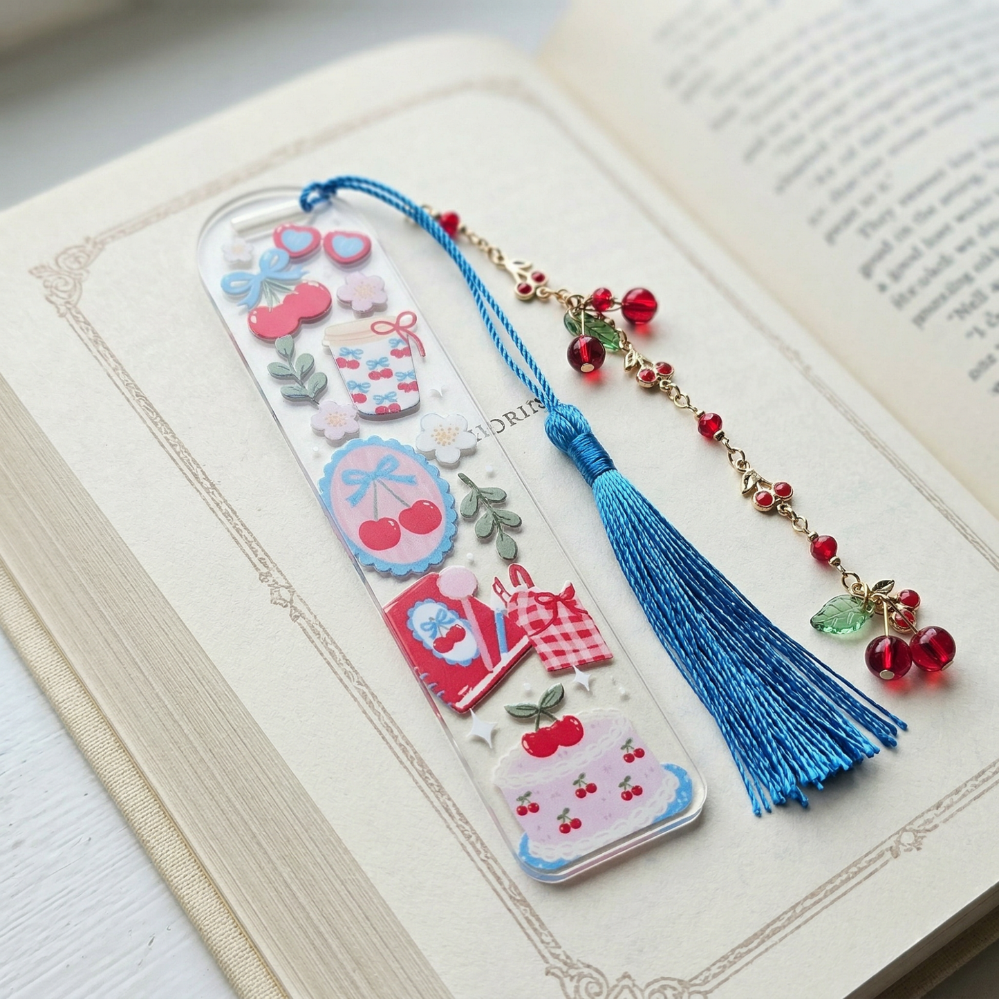 cherry dessert bookmark