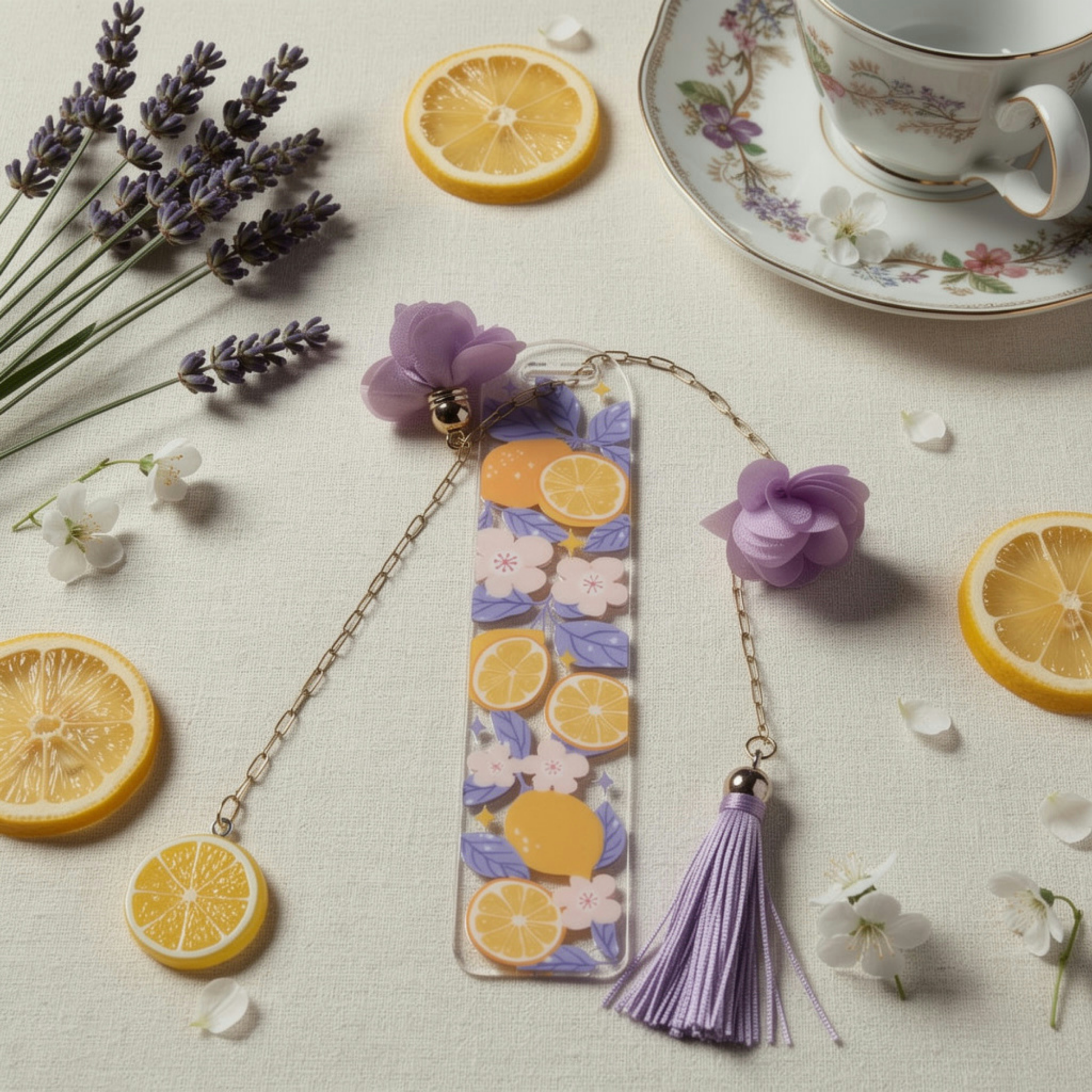 Lavender Lemon Bookmark. Tea Lover Gift. Lavender & Lemon Bookmark. Lavender Tea Bookmark. Lemon Bookmark. Lavender Bookmark Lavender
