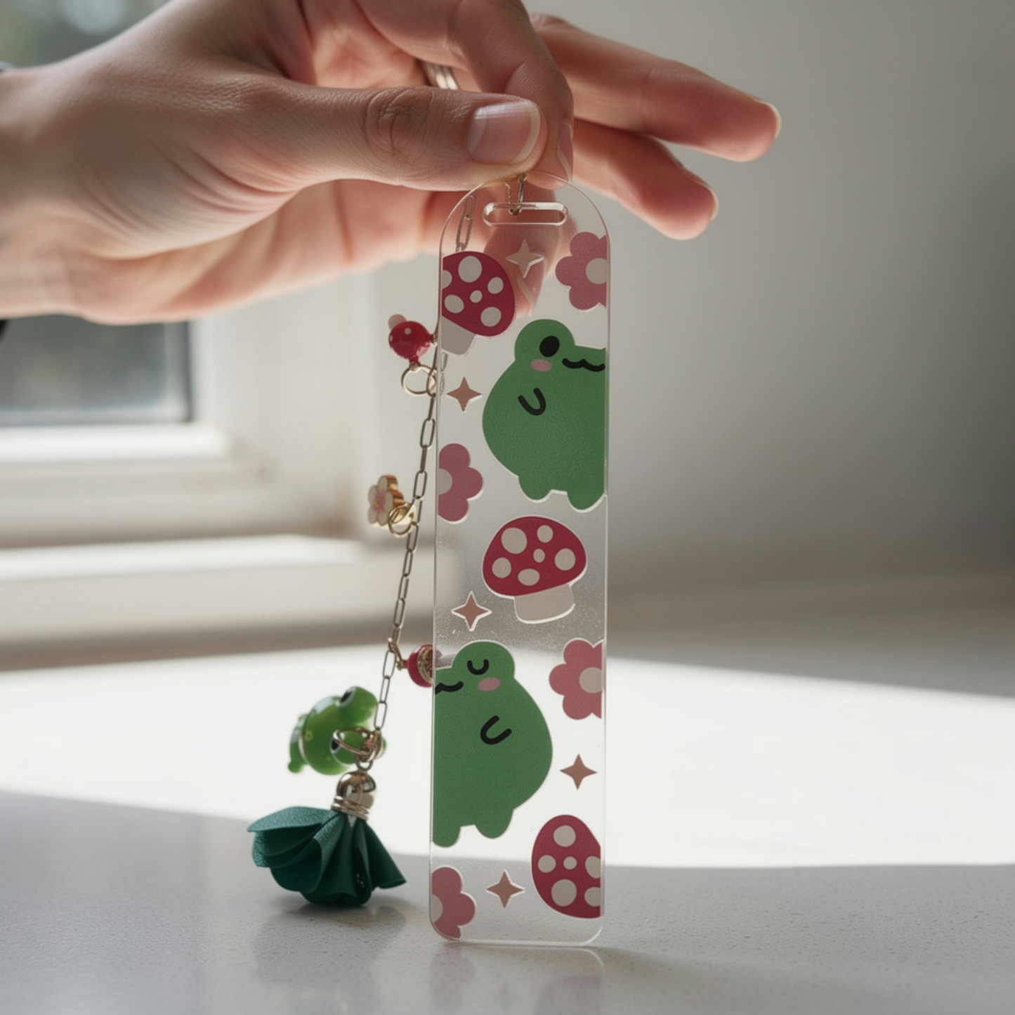 Whimsical Frog Bookmark. Frog Bookmark. Kawaii Frog Bookmark. Frog Lover Bookmark. Frog & Mushroom Bookmark. Frog Lover Gift