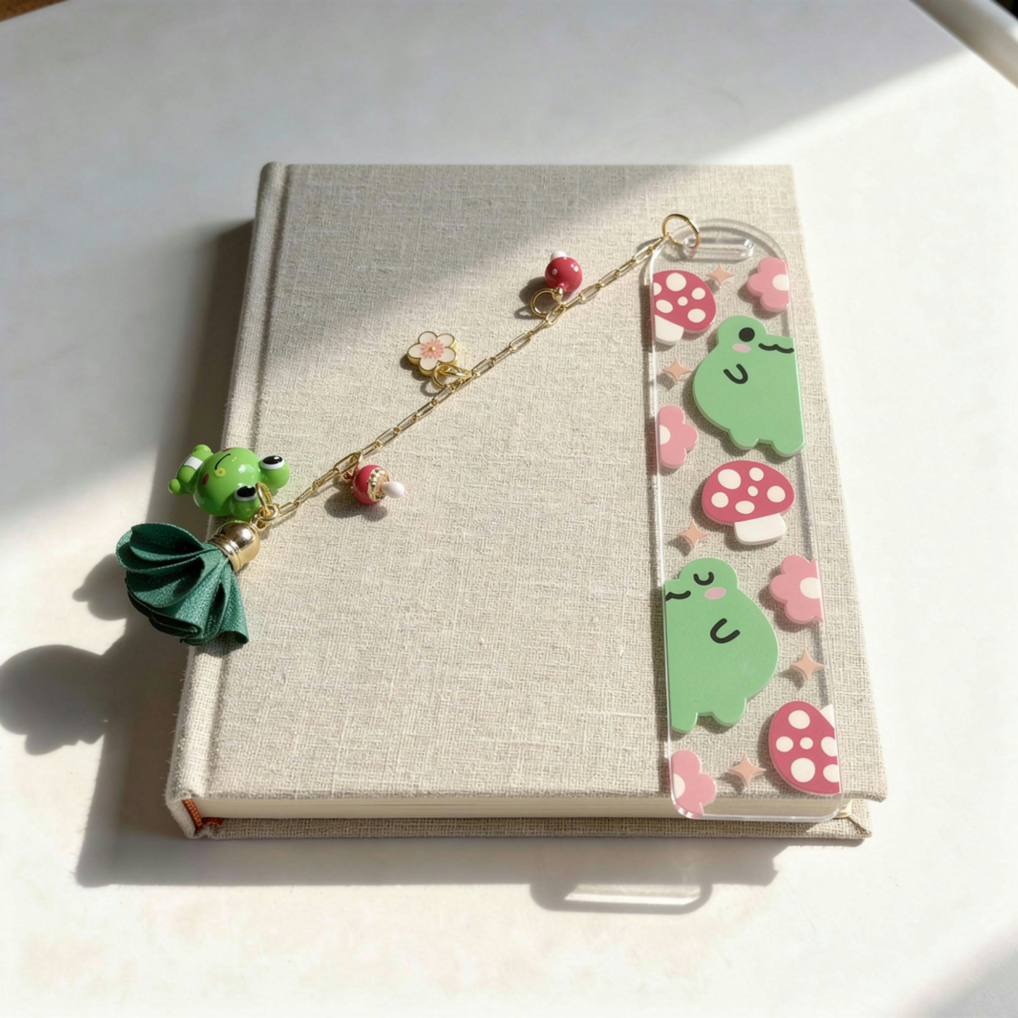 Whimsical Frog Bookmark. Frog Bookmark. Kawaii Frog Bookmark. Frog Lover Bookmark. Frog & Mushroom Bookmark. Frog Lover Gift