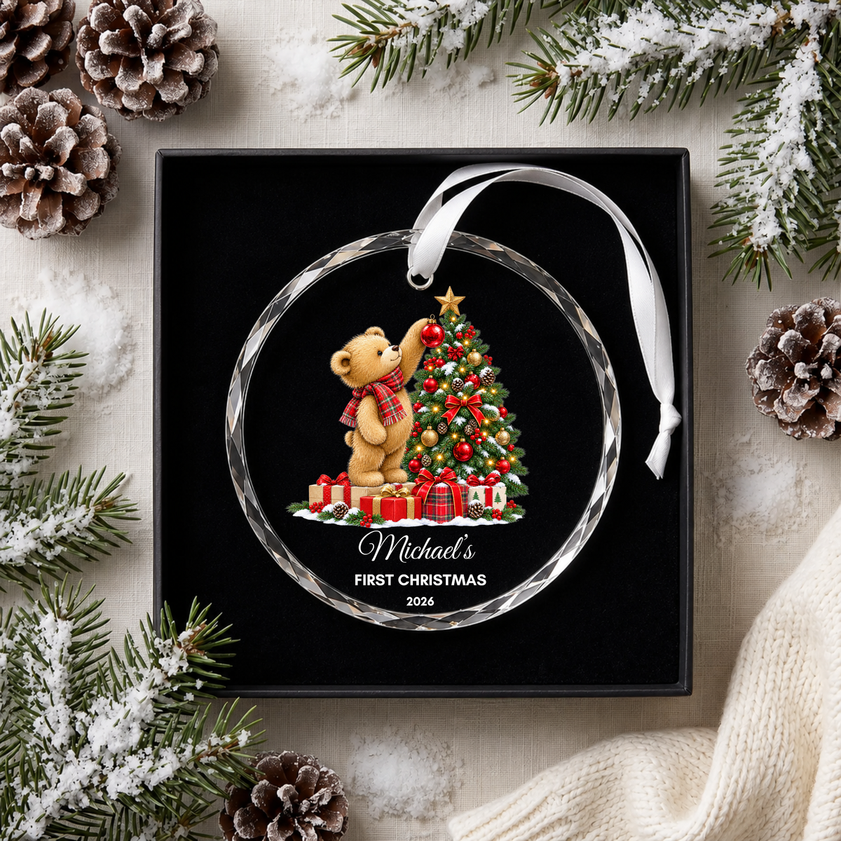 Baby’s First Christmas Ornament Personalised Acrylic Baby Christmas Ornament 2026 Custom Name Baby Boy Girl First Christmas Keepsake Gift