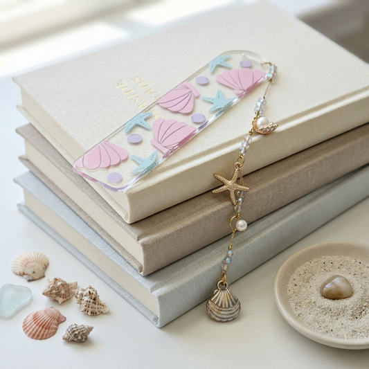 coastal seashell bookmark for book lovers