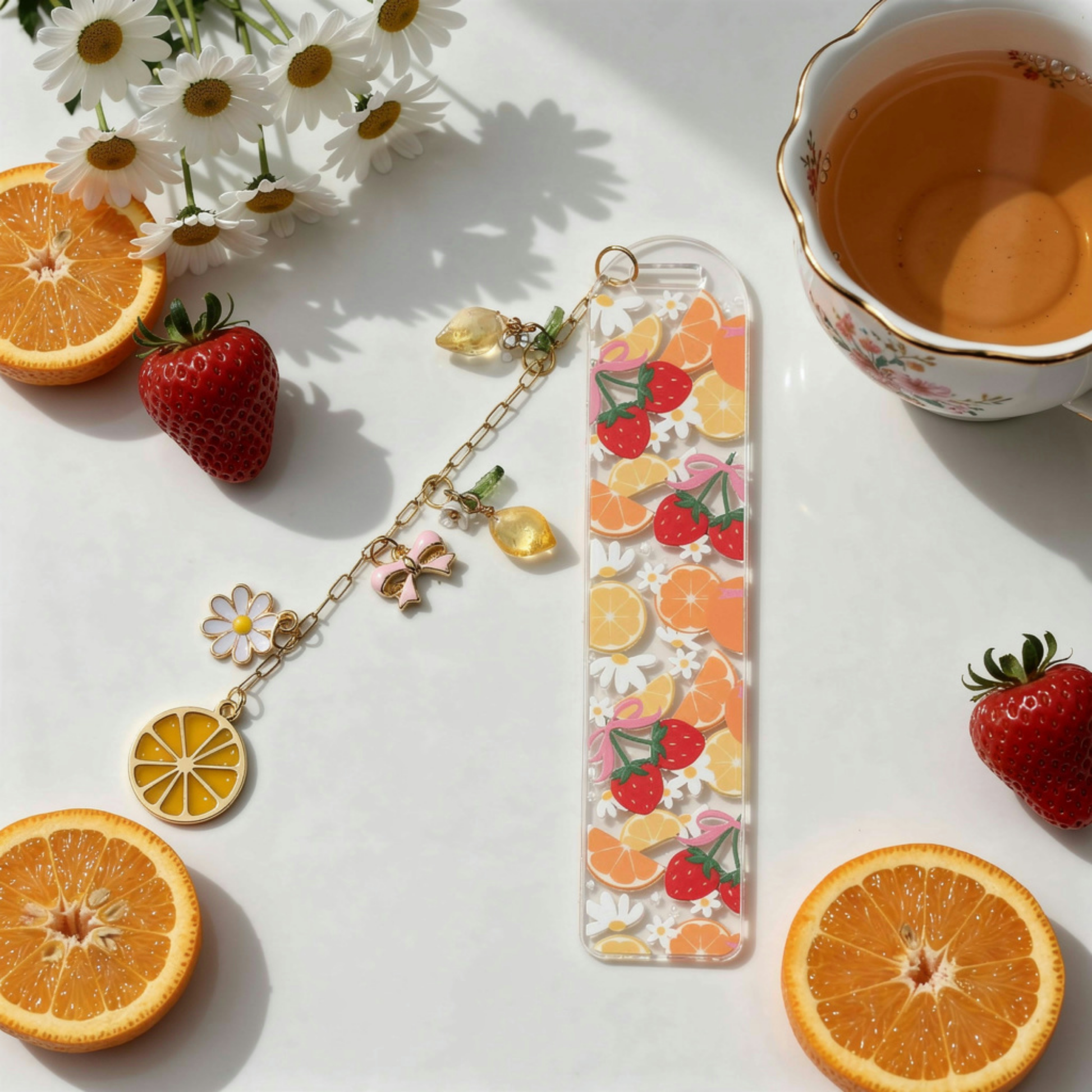 Strawberry Orange Bookmark. Orange Lemon Strawberry Bookmark. Orange & Strawberries Bookmark. Strawberry Lover Bookmark. Fruits Bookmark