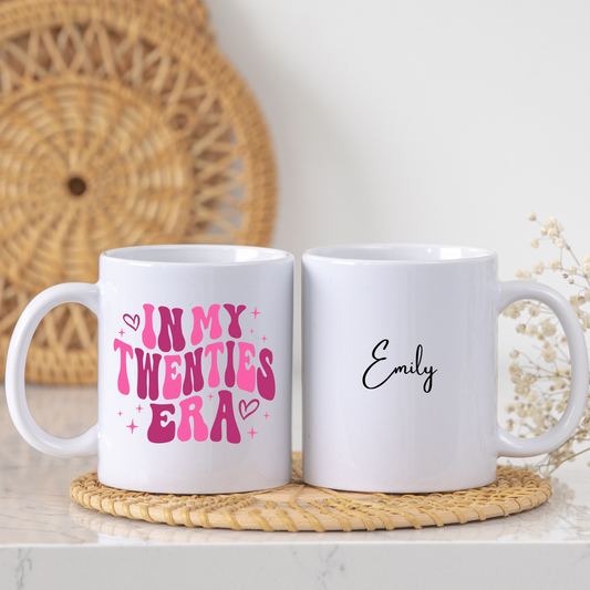 In My Twenties Era Mug. Custom 20's Mug. Personalised 20's Mug. 20th Birthday Gift. Personalised 20th Birthday Gift. Milestone Birthday Gift