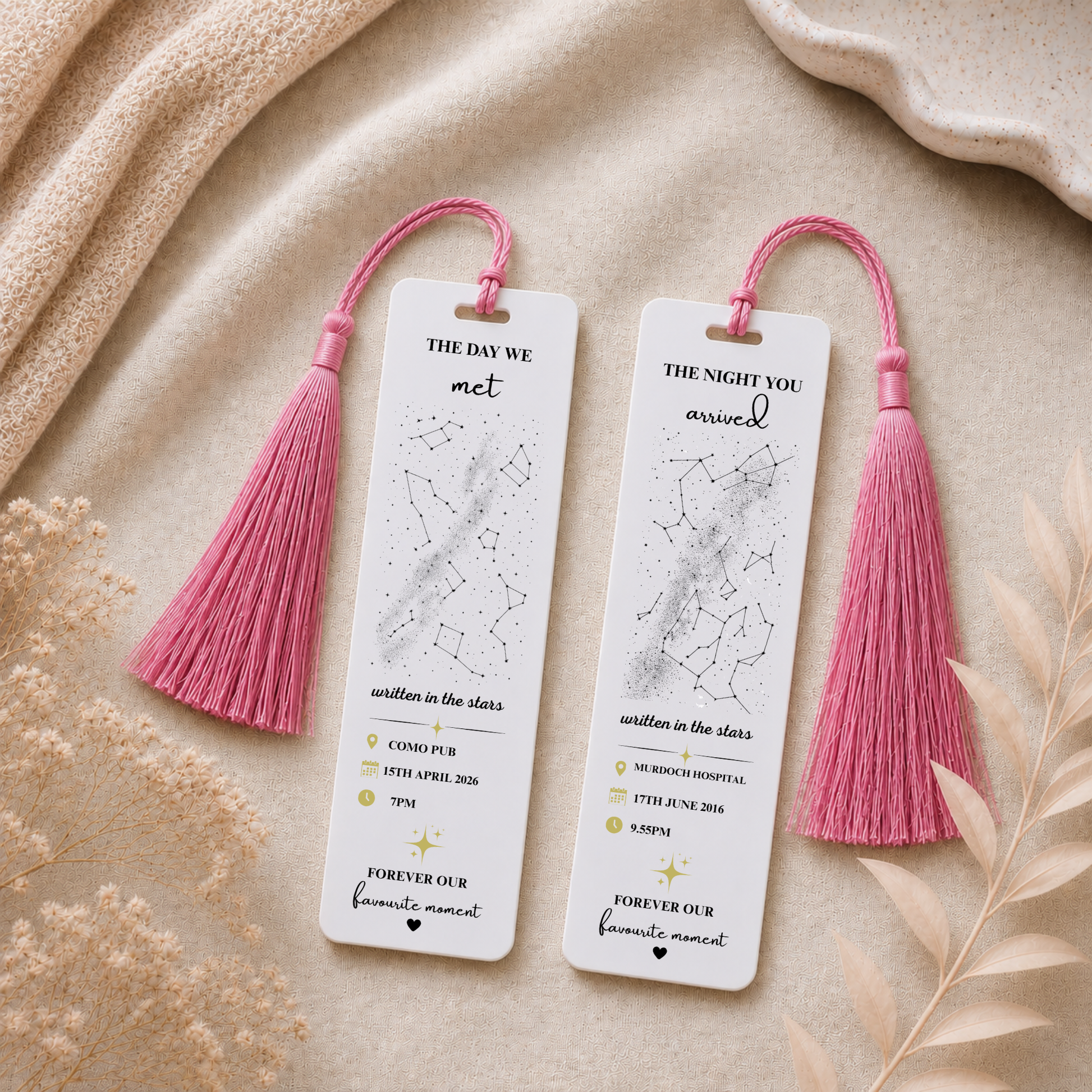 Personalised Star Alignment Bookmark. Custom Constellation Bookmark. Written In The Stars, Acrylic Bookmark, Custom Gift for Book lover