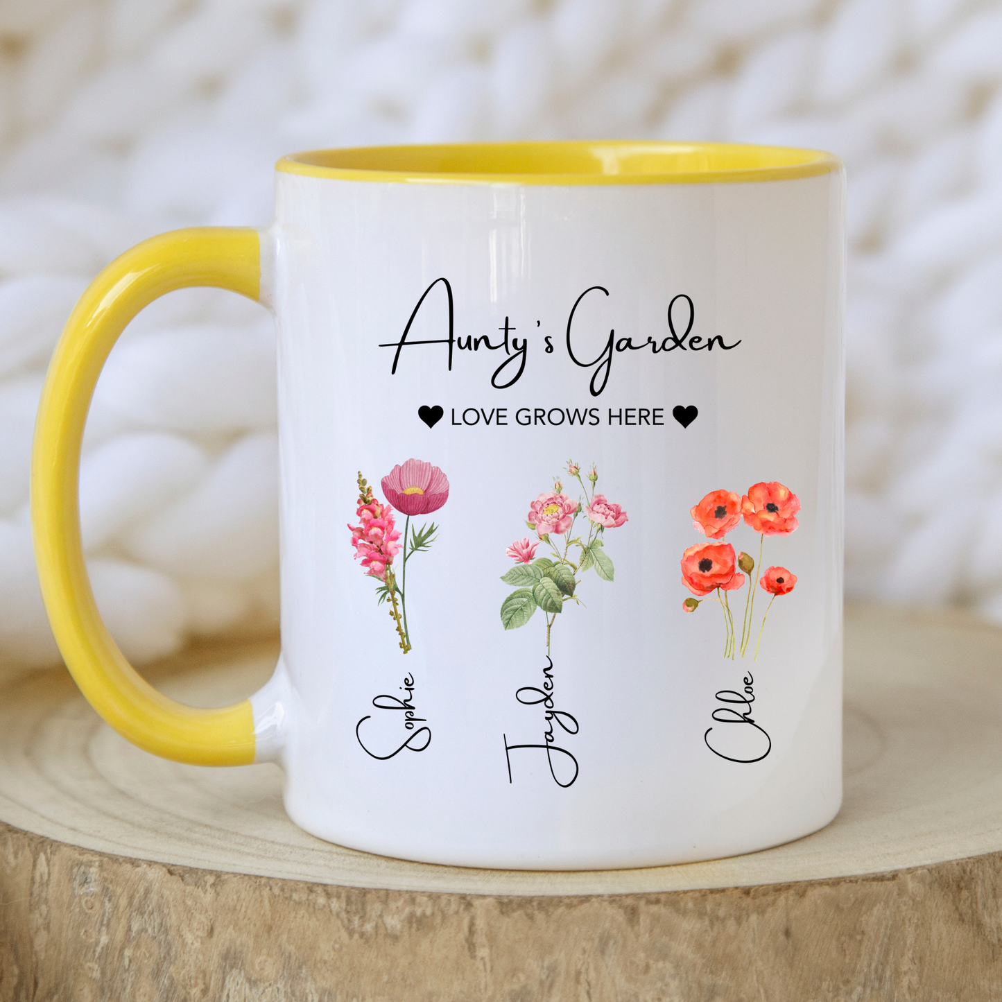 Auntie’s Garden Personalised Flower Mug • Custom Aunty Garden Mug • Garden Lover Aunty Gift • Aunty's Garden Mug • Aunty Mug • Aunty Gifts