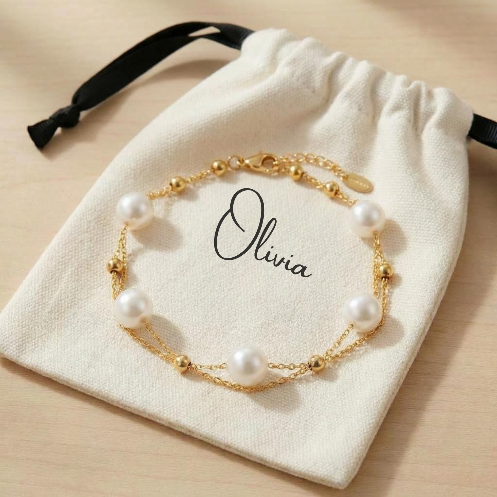 Bridesmaid proposal gift pearl bracelet  I Couldn’t Tie The Knot Without You Pearl Bracelet