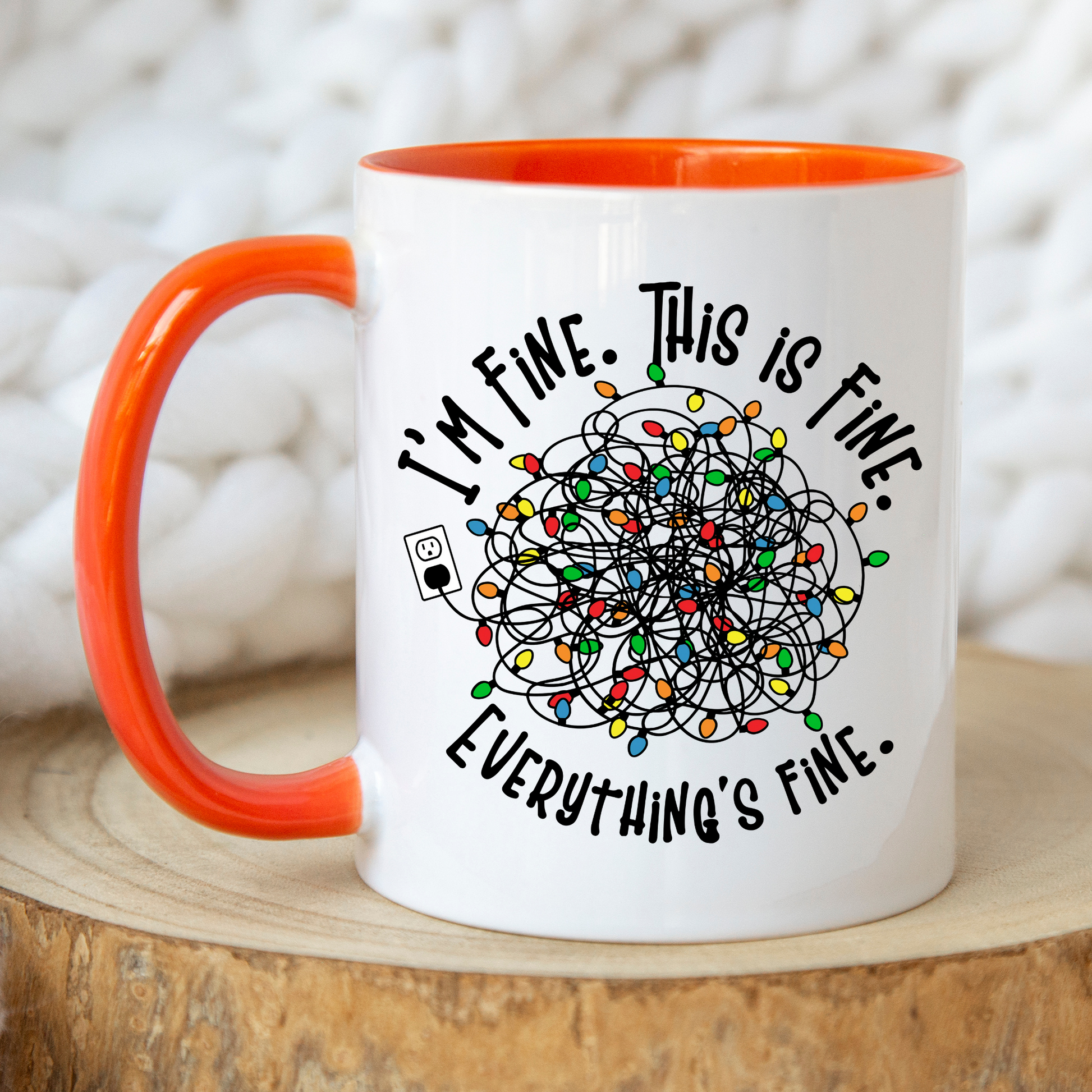 Orange Christmas mug