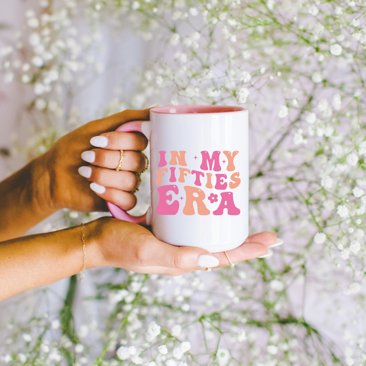 In My Fifties Era Mug. Custom 50's Mug. Personalised 50's Mug. 50th Birthday Gift. Personalised 50th Birthday Gift. Milestone Birthday Gift
