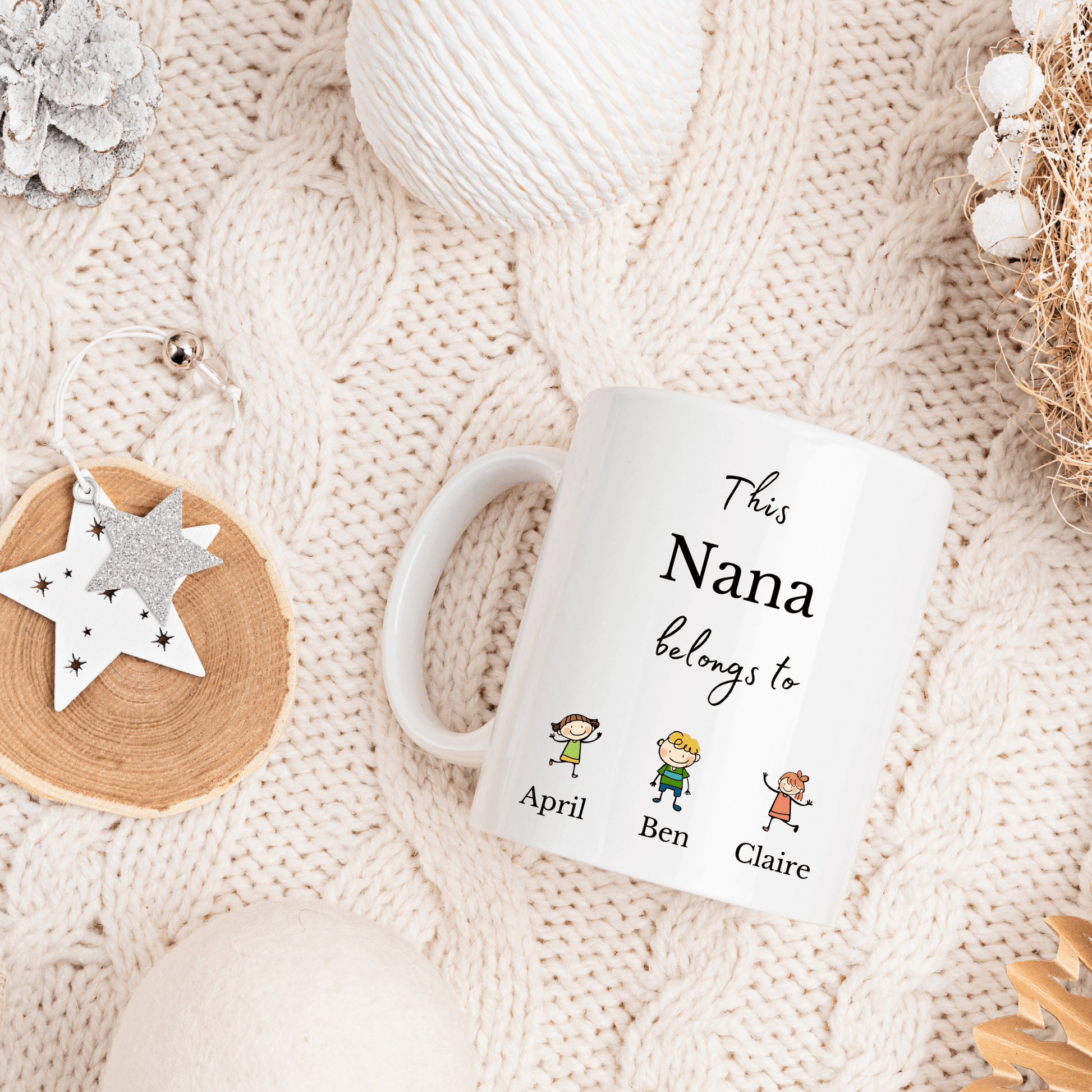 nana mug with grandkids names