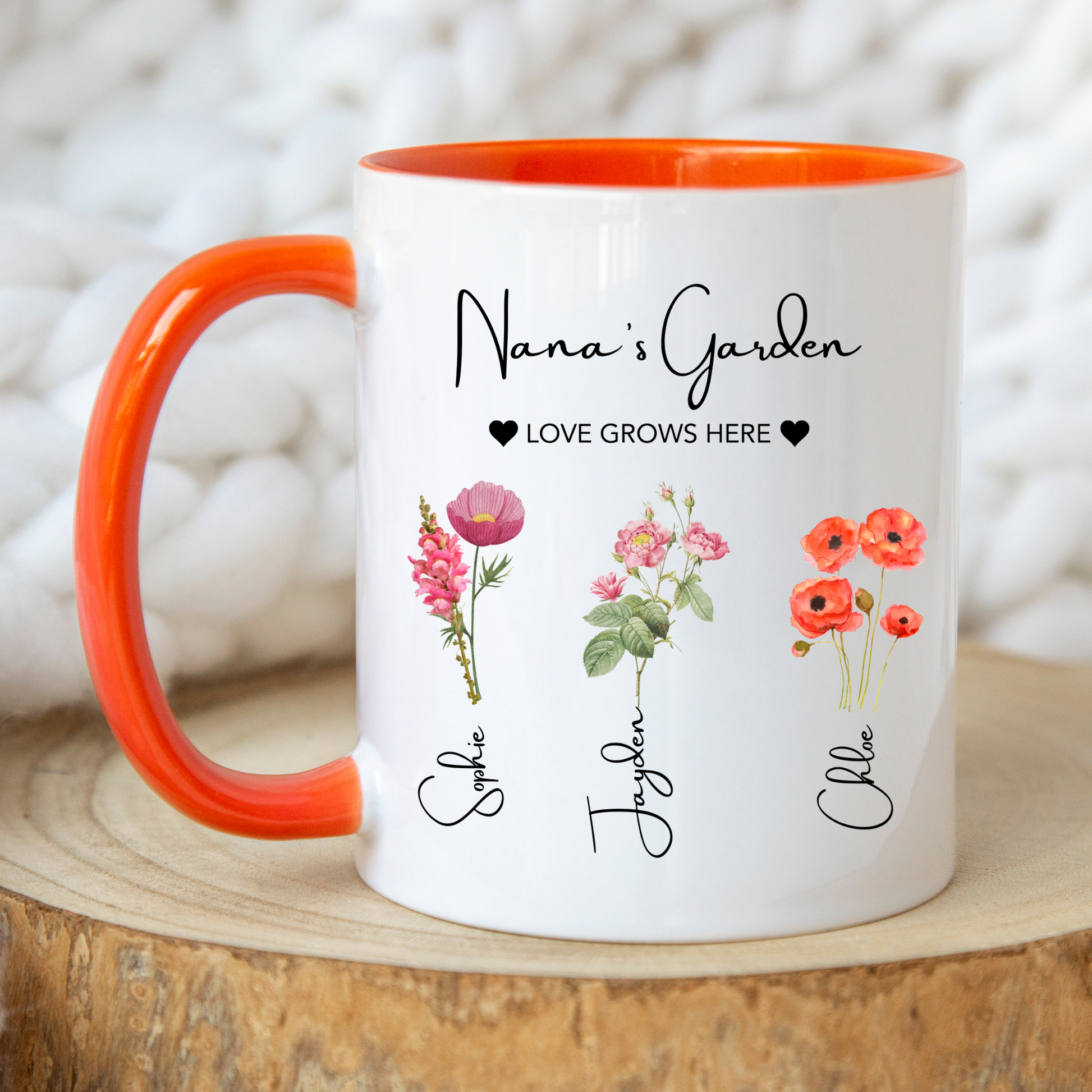 Nana's Garden Mug. Personalised Nana Mug. Nana Mug with grandkids names. Nana Flower mug. Custom flower mug Nana Gift. Gifts for Nana