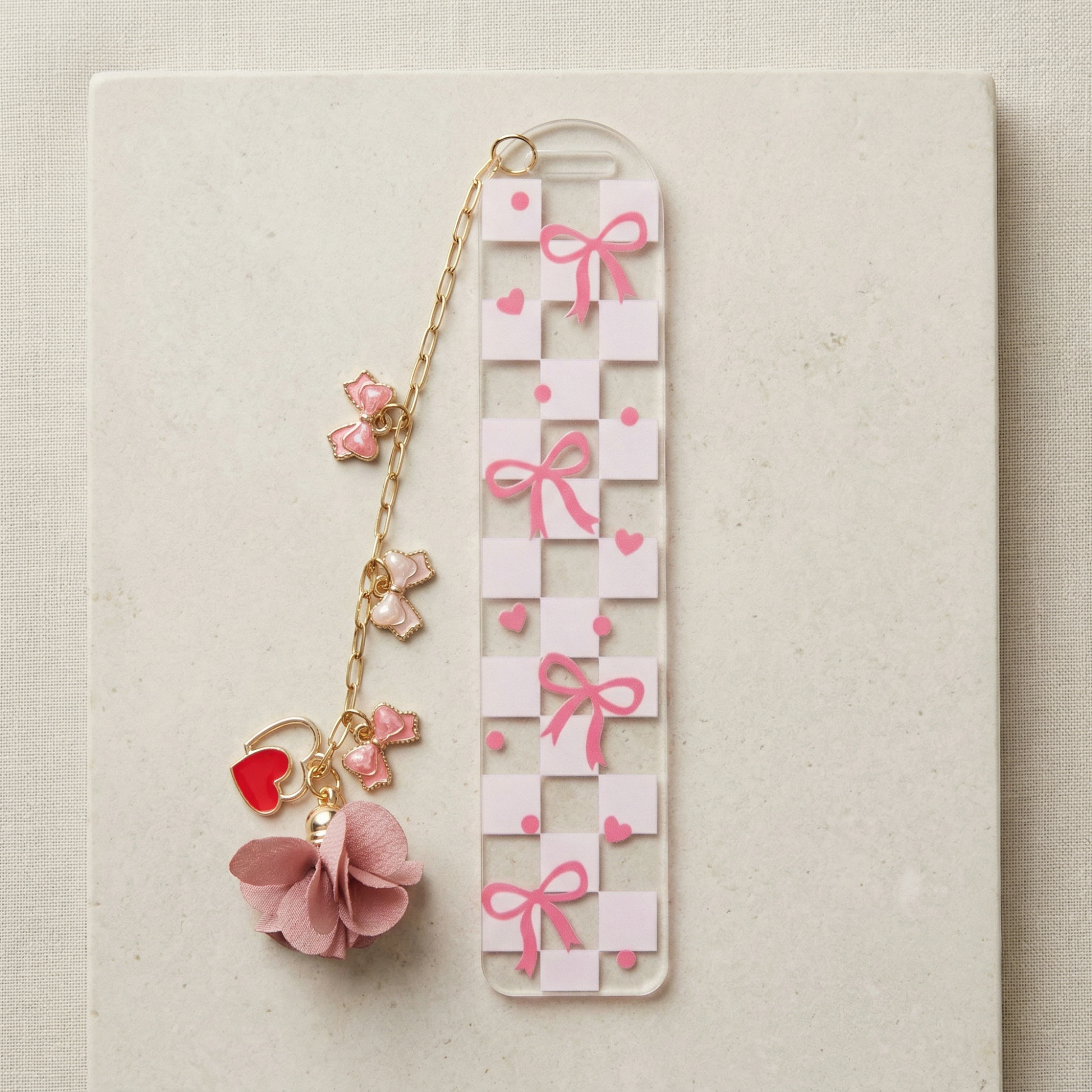 pink bow bookmark gift for readers