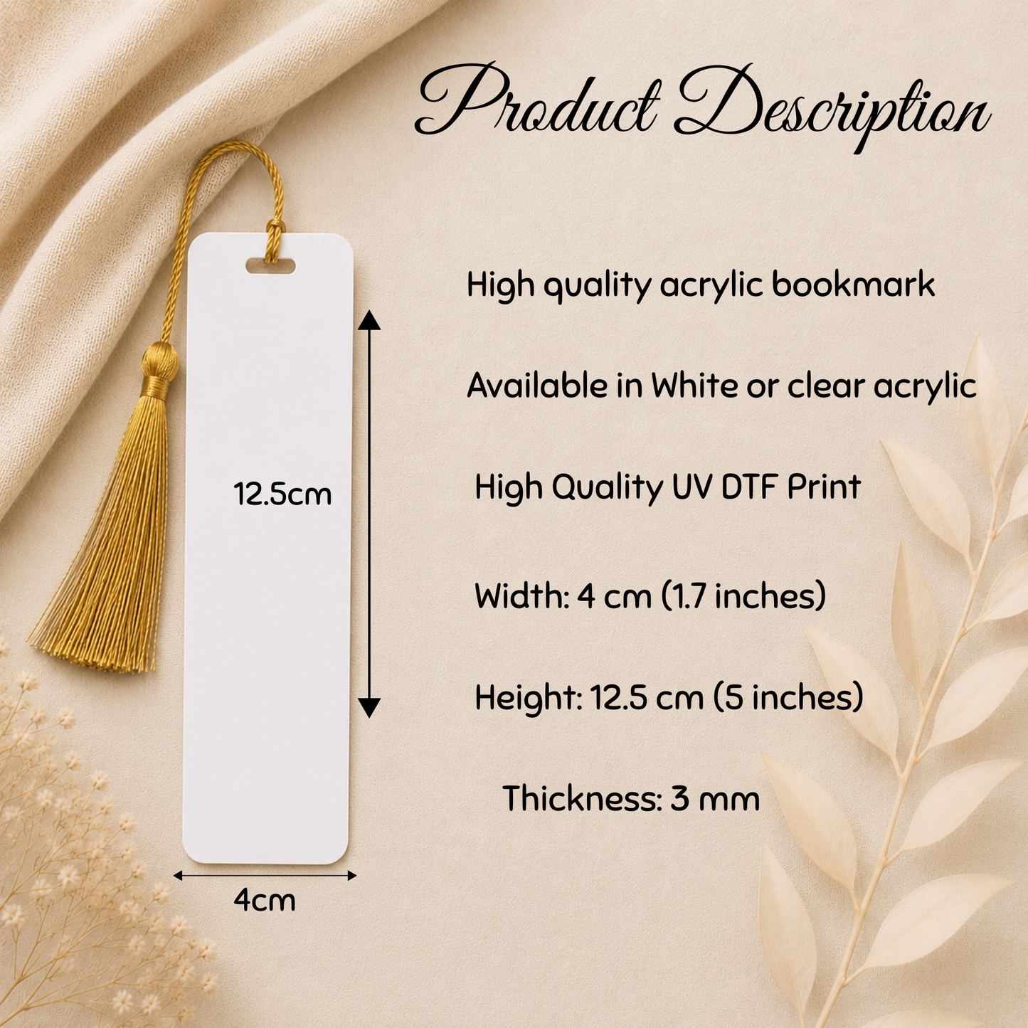 product description for bookmark