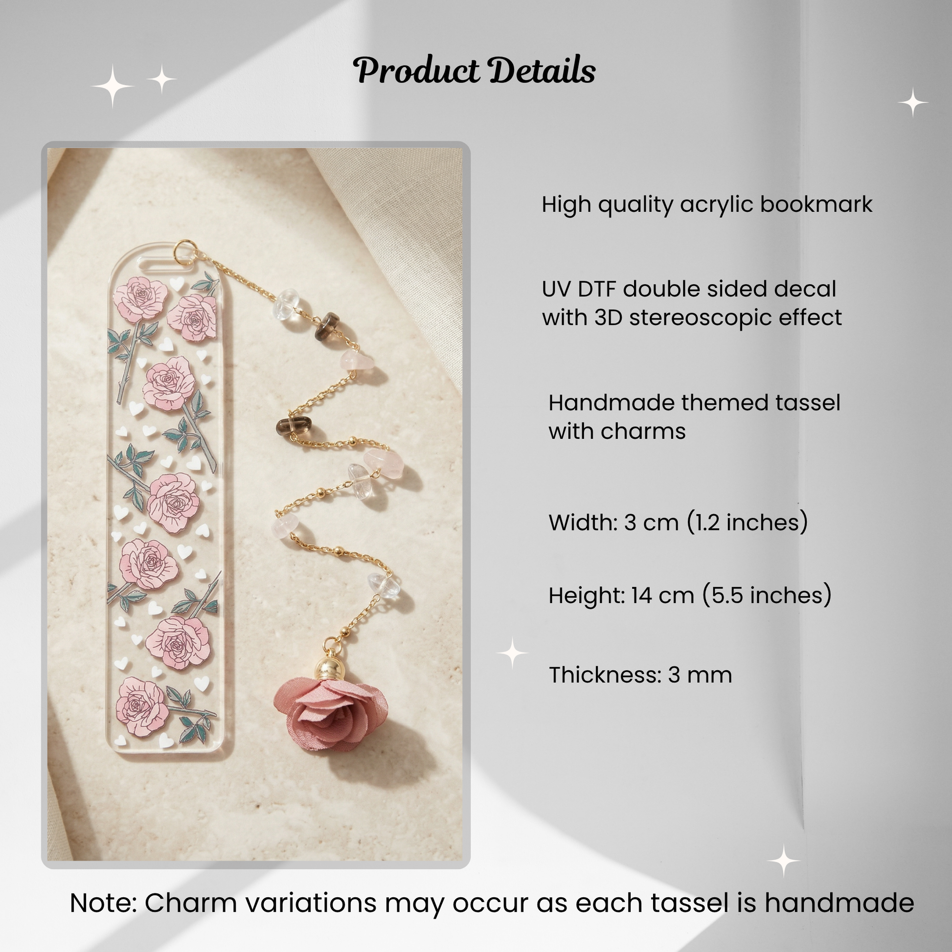 product details for Rose Bookmark