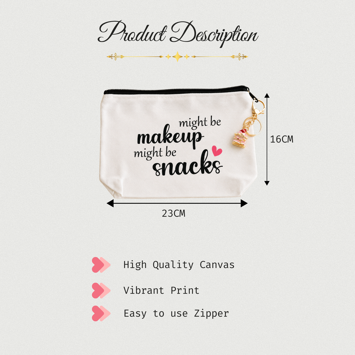 product description for the snacks bag