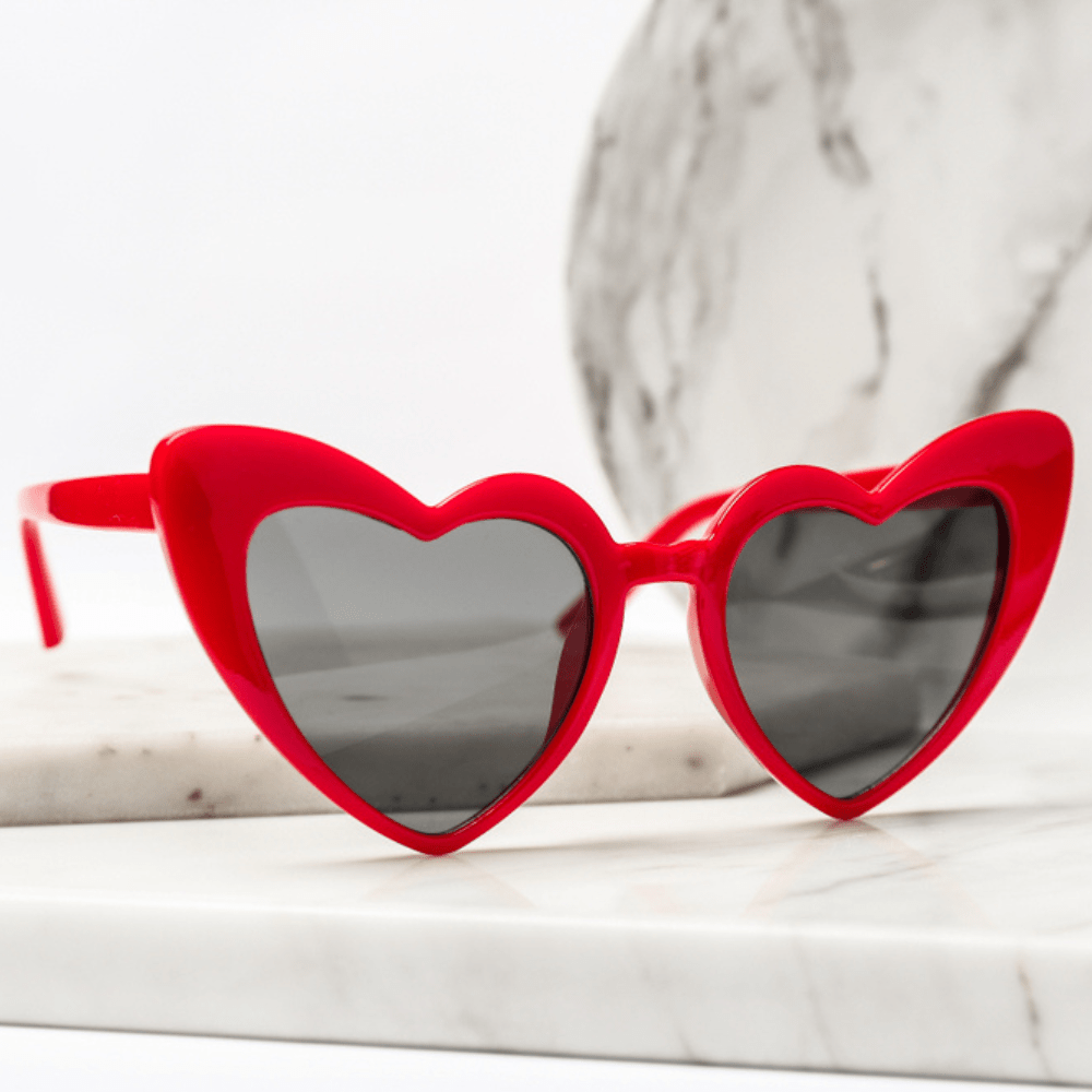 Red Heart Shaped Sunglasses