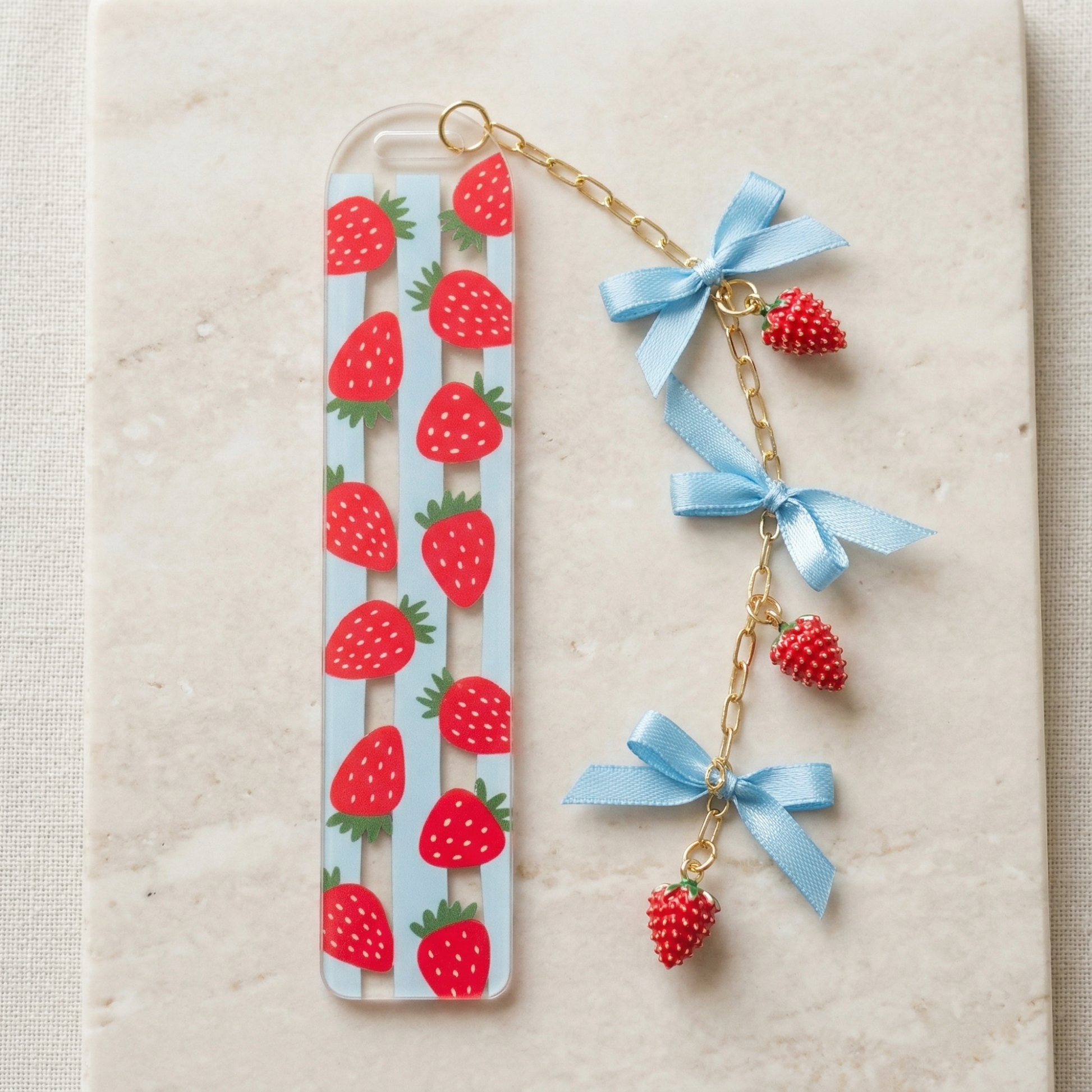 strawberry bookmark for book lovers