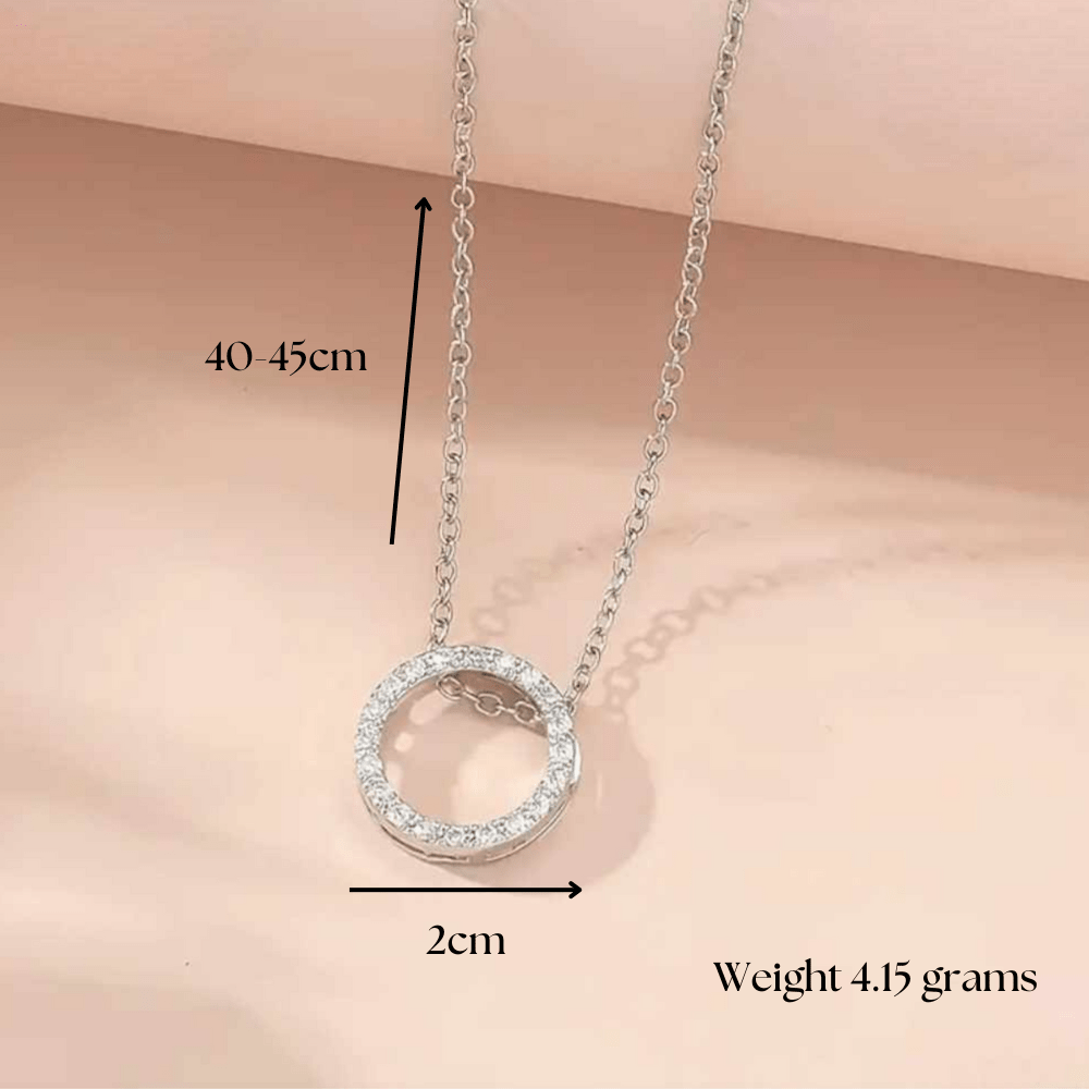 silver circle necklace