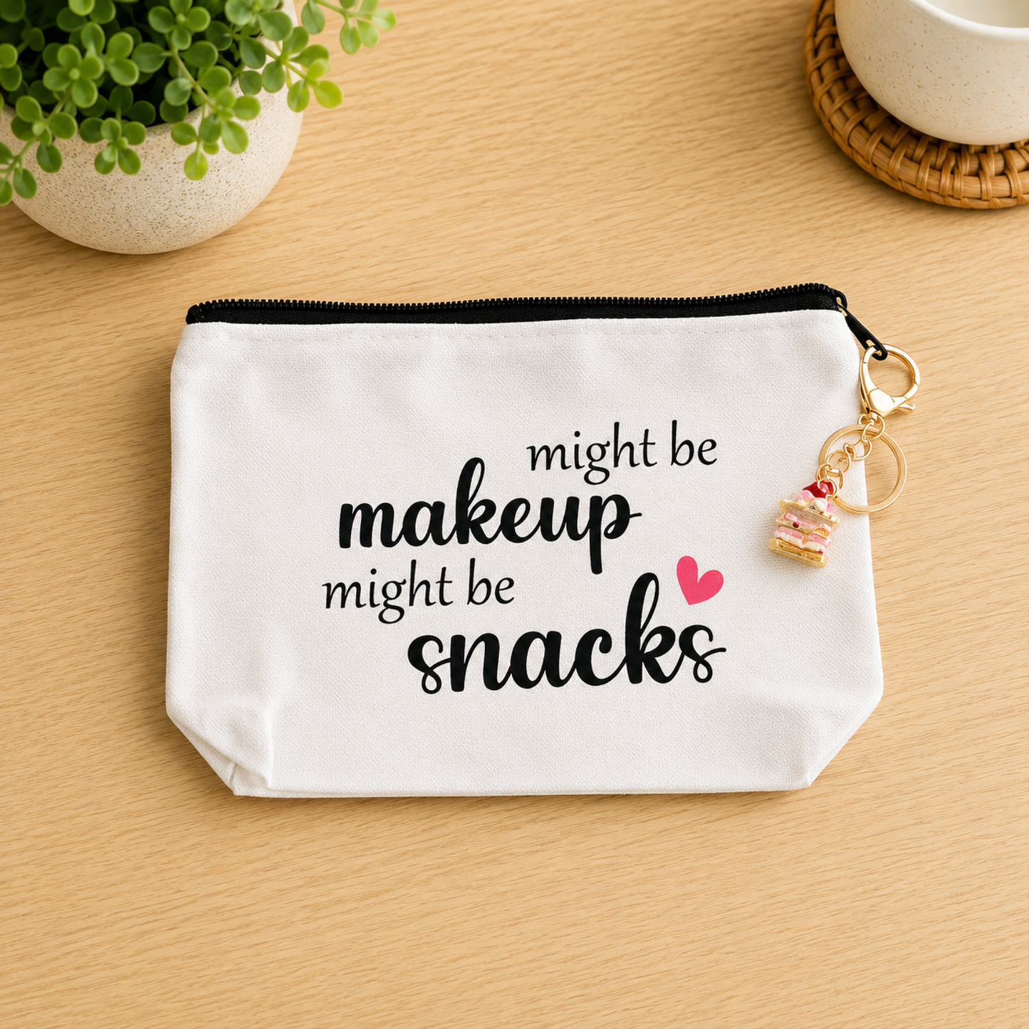 snacks bag might be makeup might be snacks
