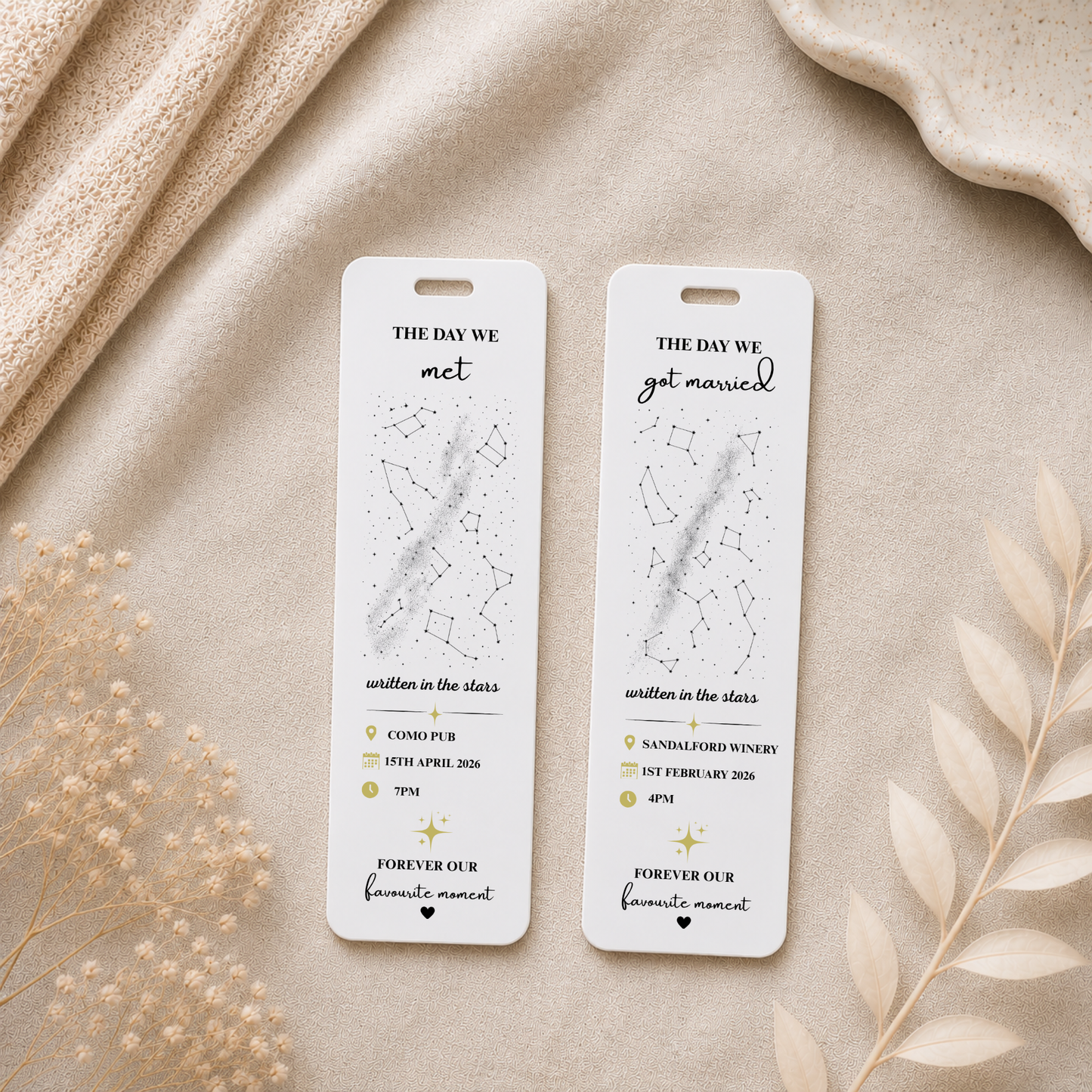 Personalised Star Alignment Bookmark. Custom Constellation Bookmark. Written In The Stars, Acrylic Bookmark, Custom Gift for Book lover