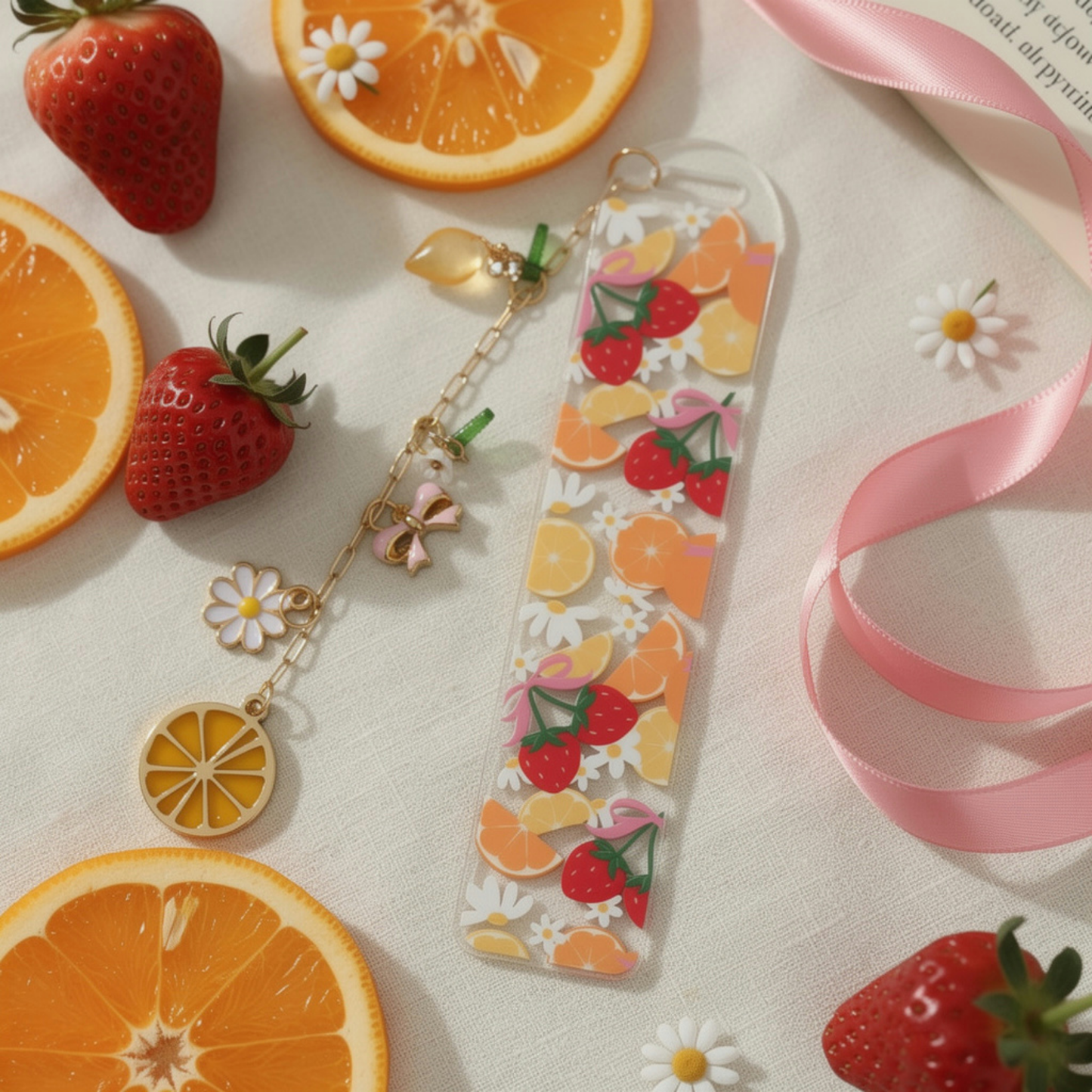 Strawberry Orange Bookmark. Orange Lemon Strawberry Bookmark. Orange & Strawberries Bookmark. Strawberry Lover Bookmark. Fruits Bookmark