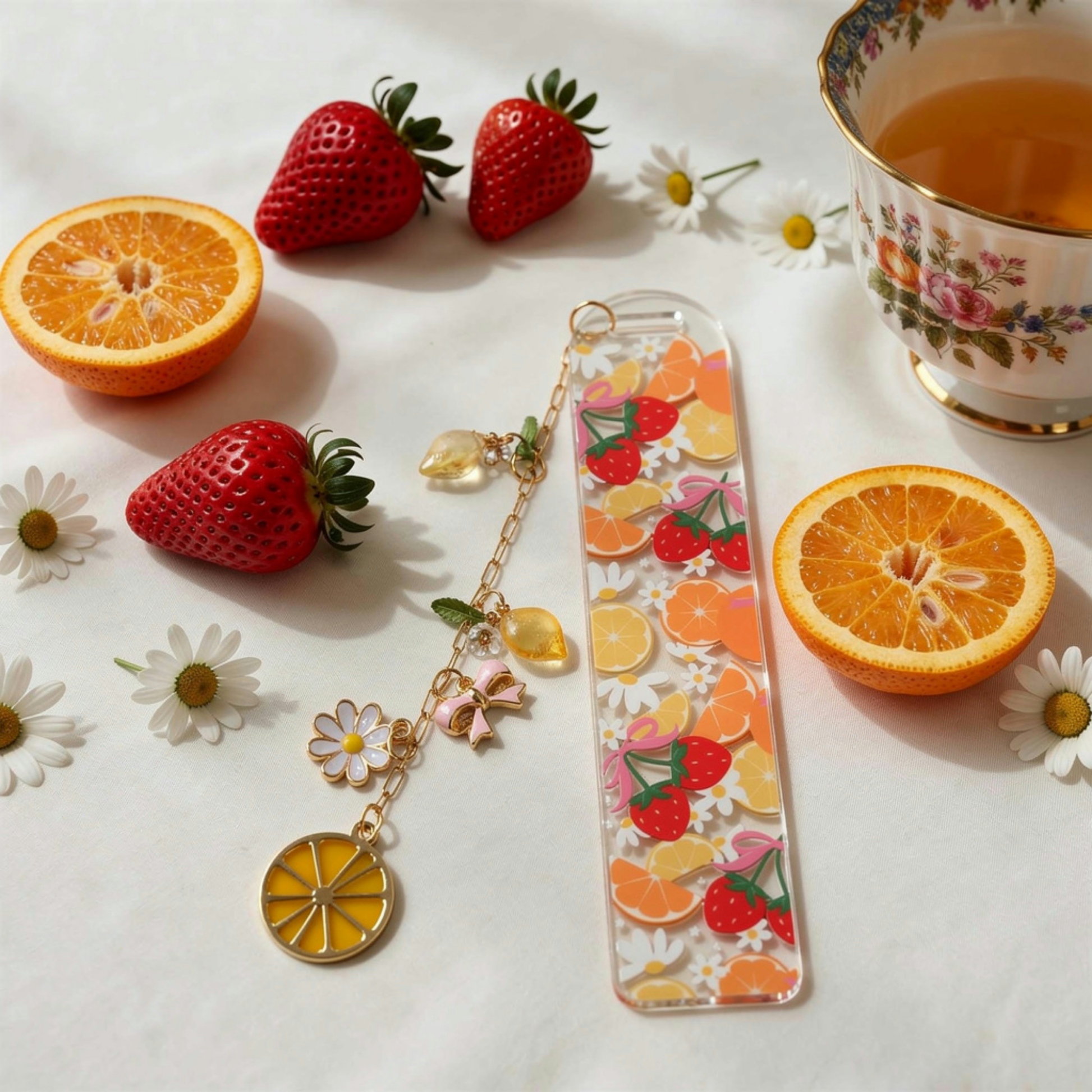 Strawberry Orange Bookmark. Orange Lemon Strawberry Bookmark. Orange & Strawberries Bookmark. Strawberry Lover Bookmark. Fruits Bookmark