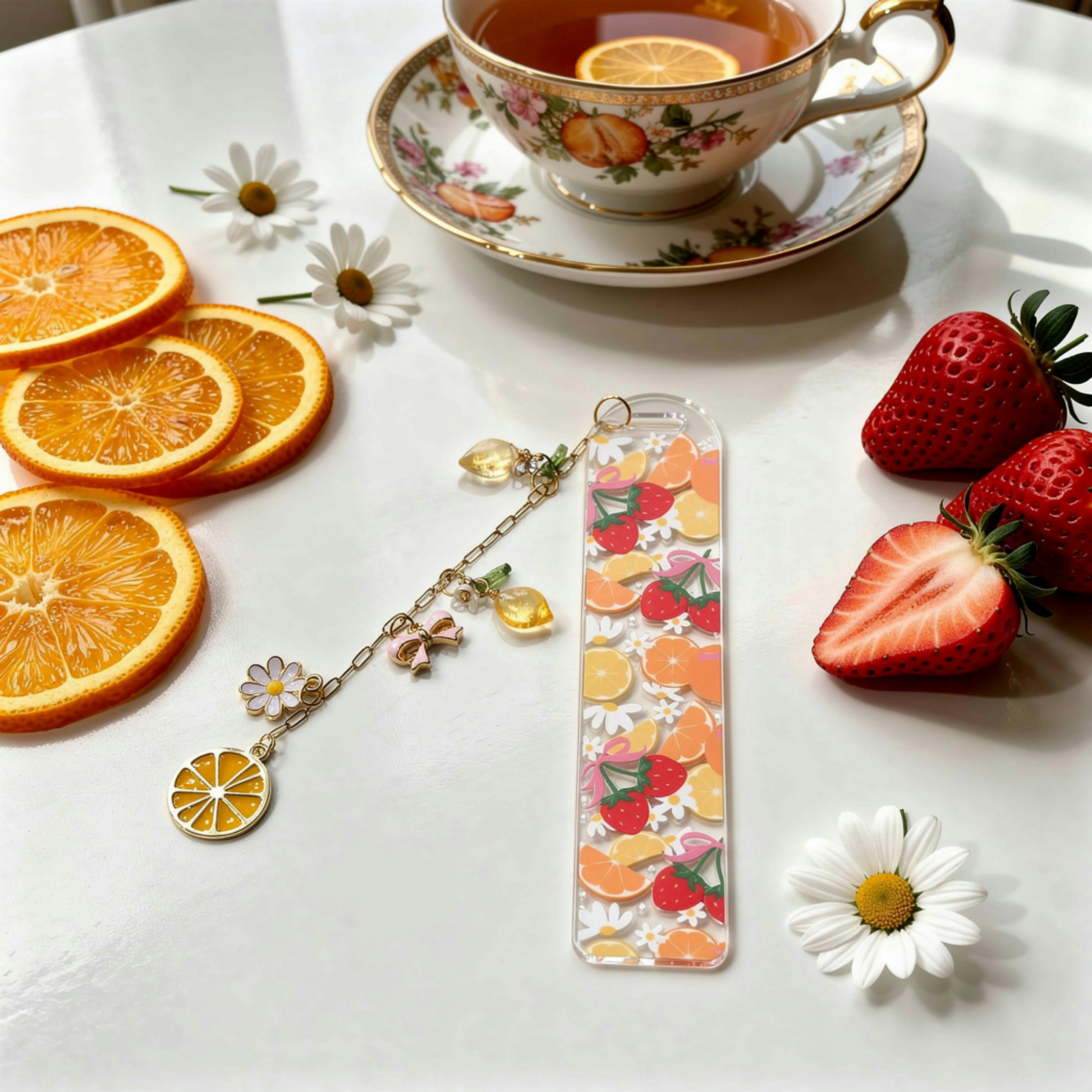 Strawberry Orange Bookmark. Orange Lemon Strawberry Bookmark. Orange & Strawberries Bookmark. Strawberry Lover Bookmark. Fruits Bookmark