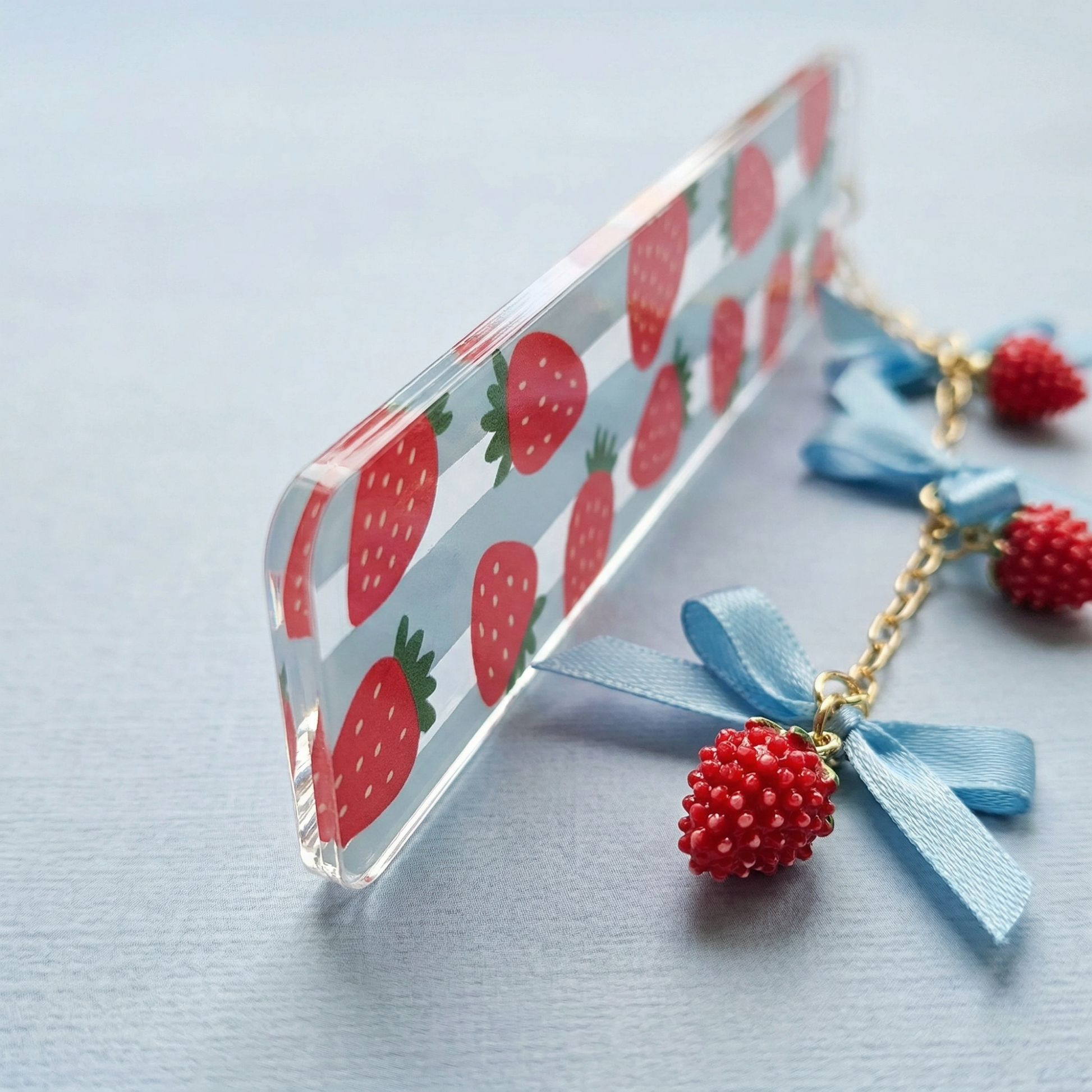 strawberry bookmark for book lovers