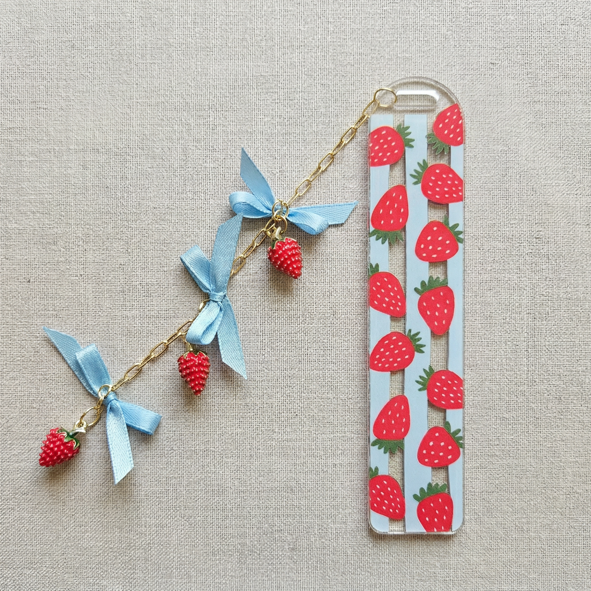 strawberry bookmark for book lovers