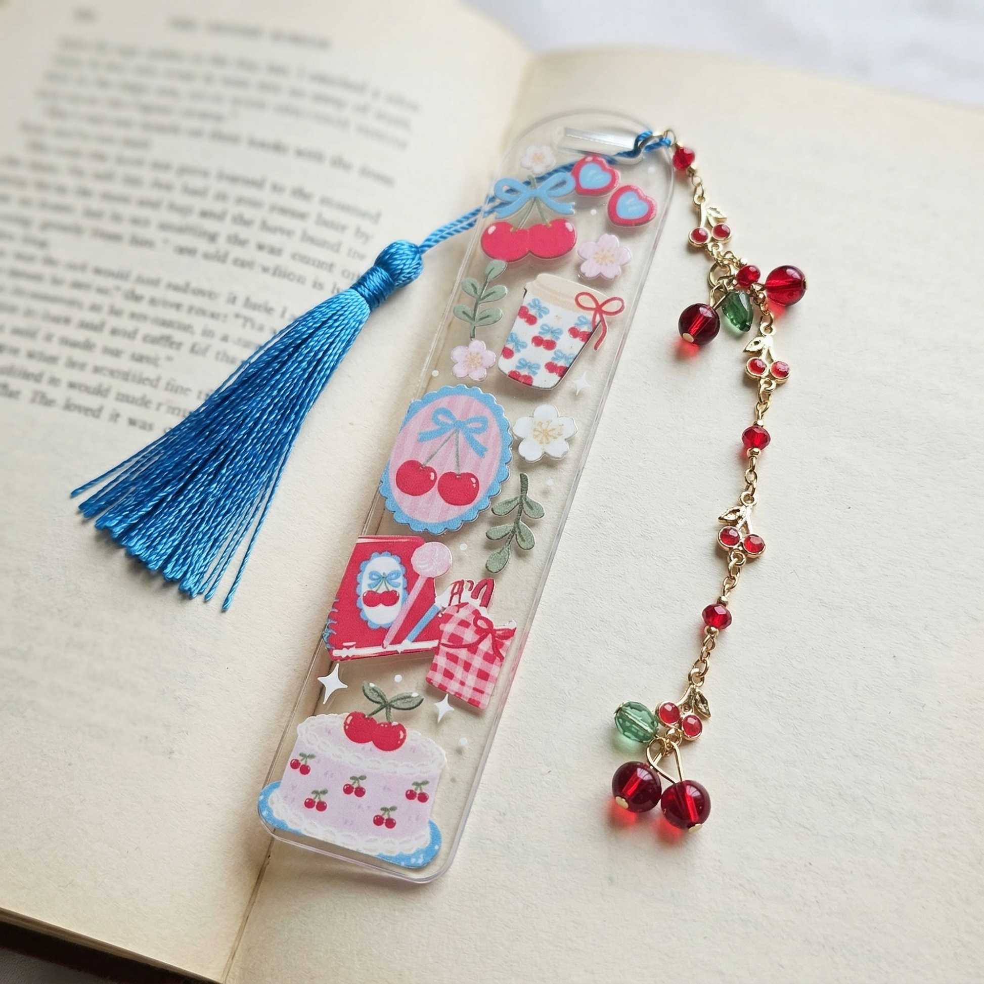 cherry dessert bookmark