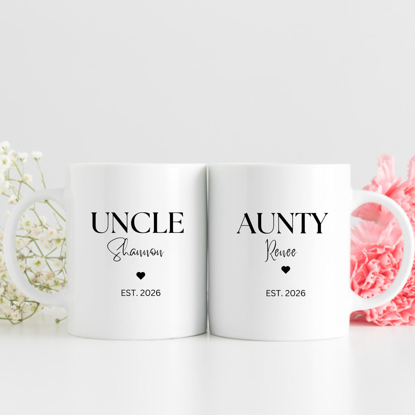 Aunty and Uncle baby reveal mug. Pregnancy Reveal Mug for New Aunt and Uncle. Pregnancy Announcement Aunt and Uncle. Aunty and Uncle Mug Set