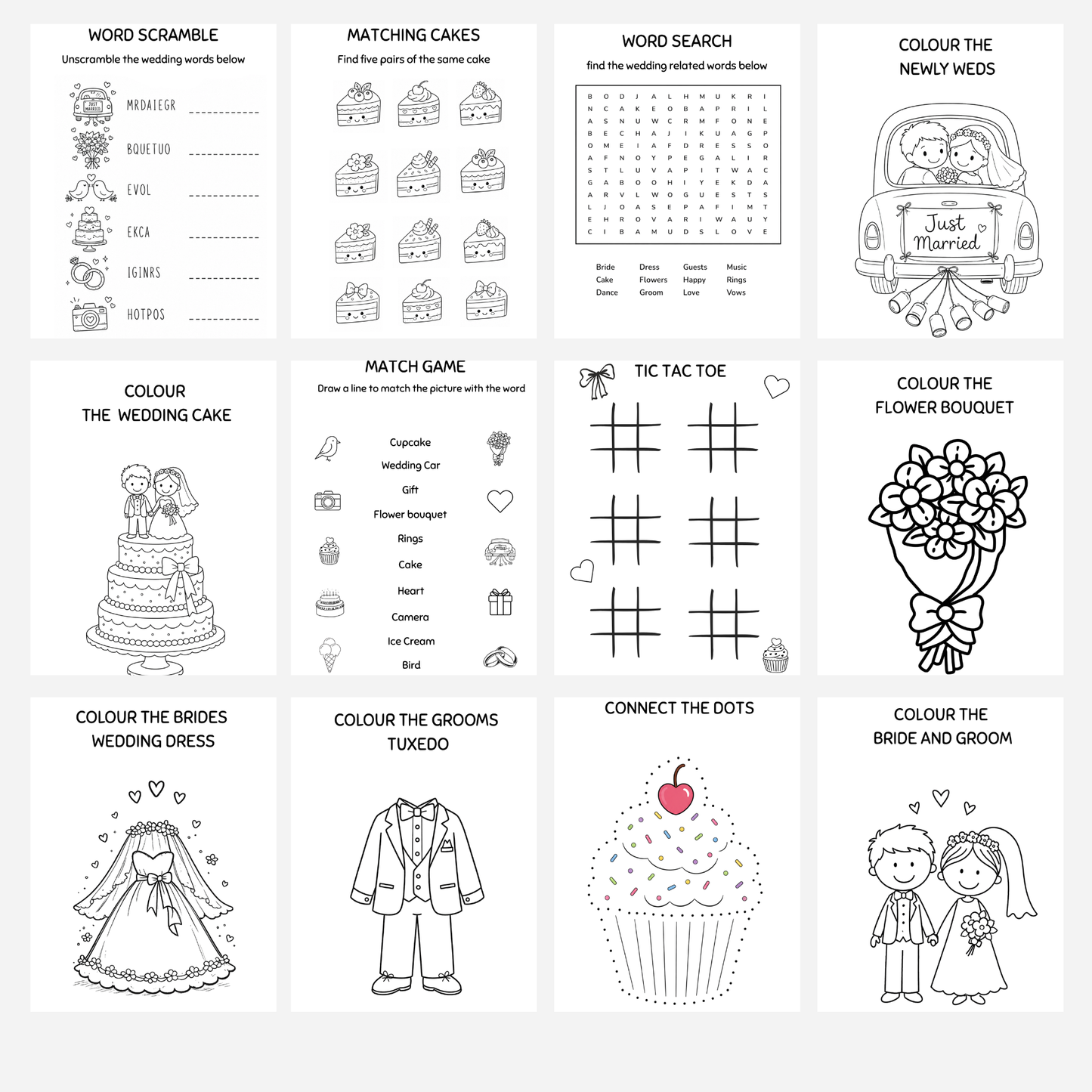 Kids Wedding Day Activity Book