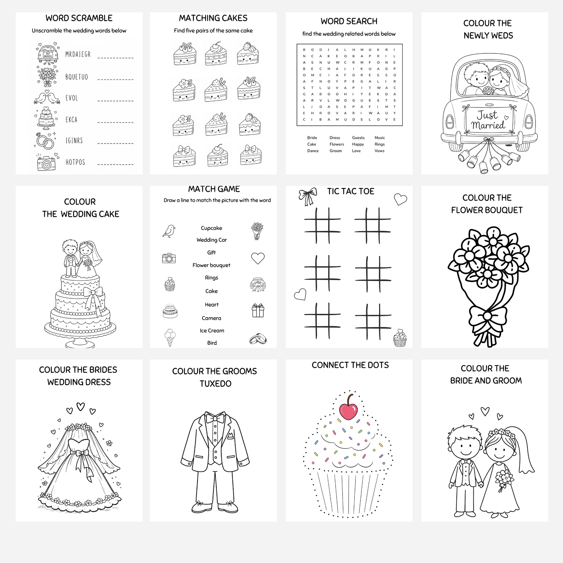 Kids Wedding Day Activity Book