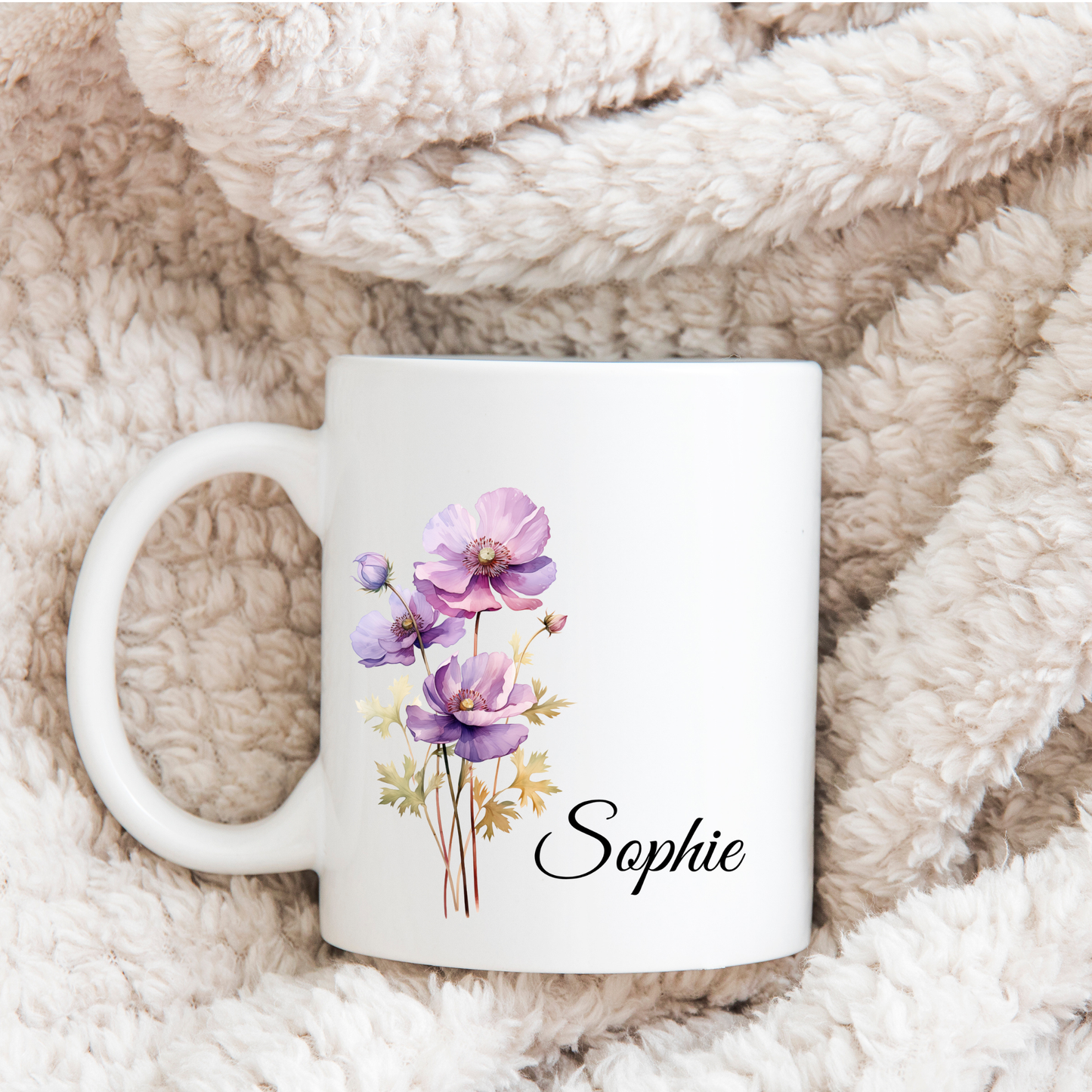 Custom Birth flower mug