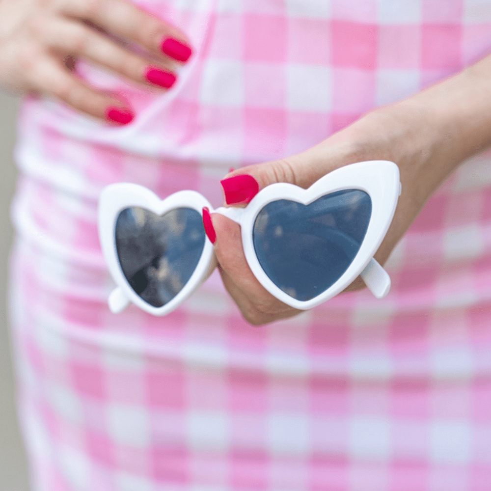 White Heart Shaped Sunglasses