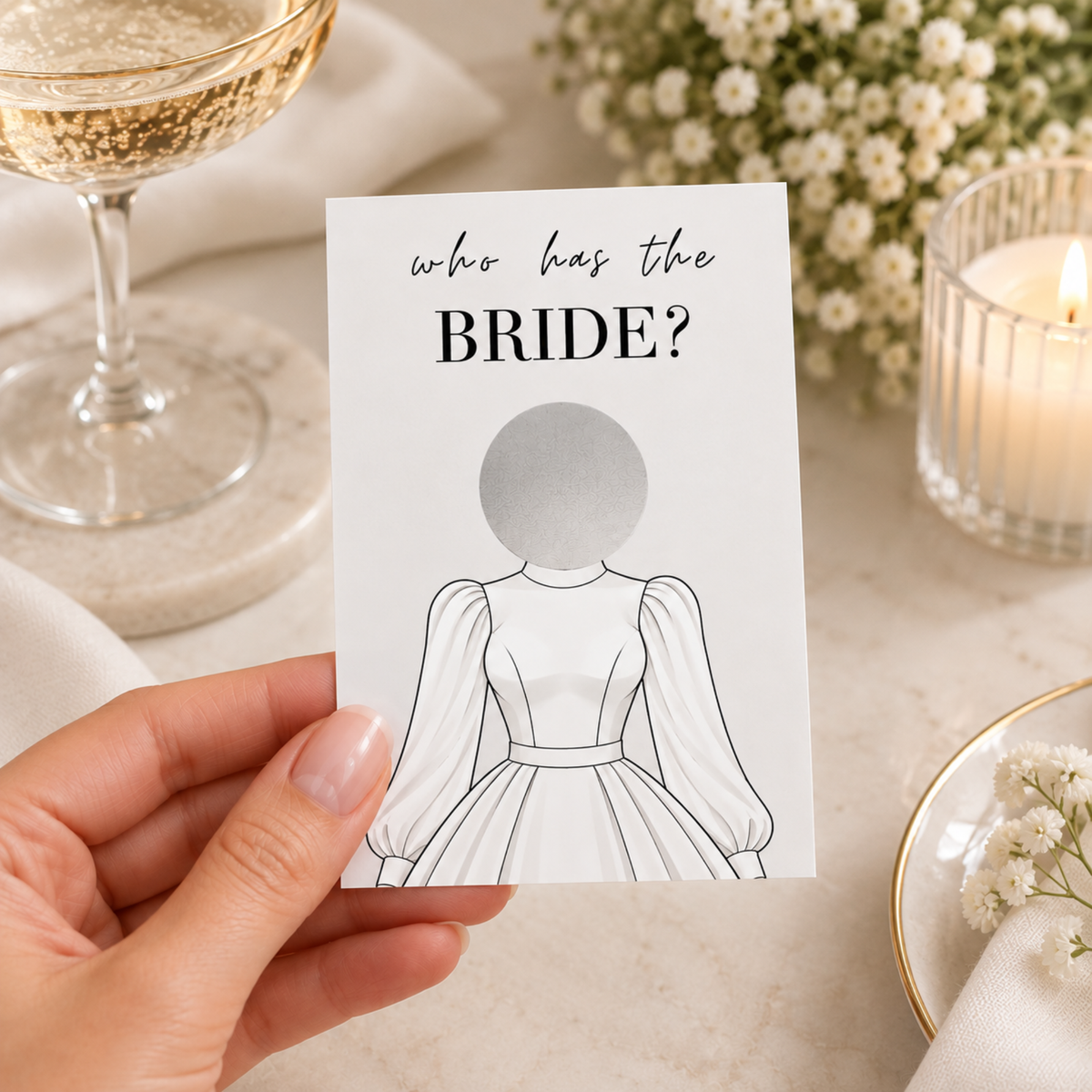 Who has the Bride Scratch off game.  Who Has the Bride? Who has the Bride Scratch Card PRINTED